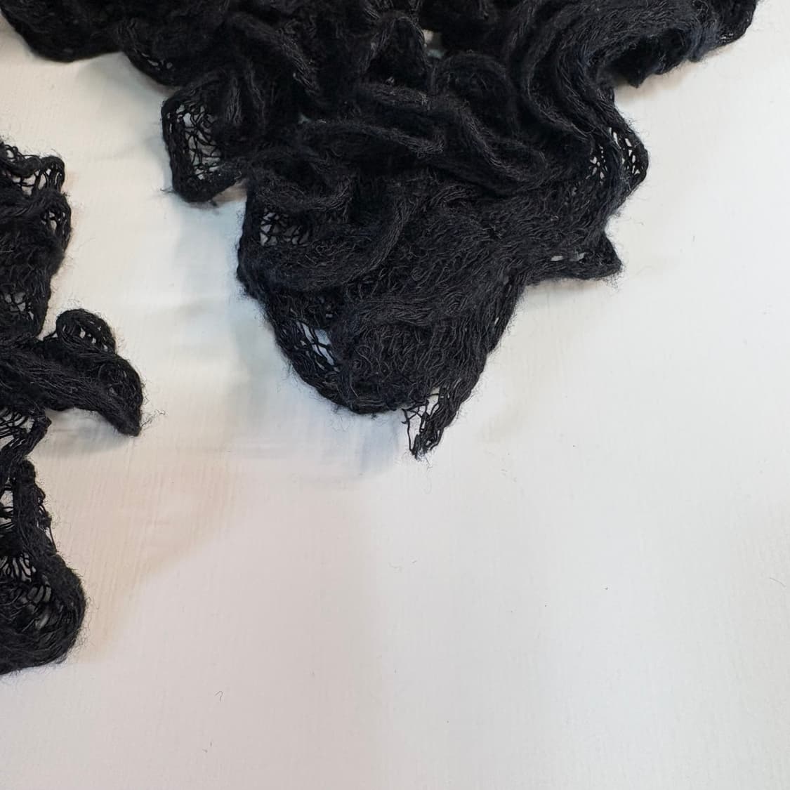 블랙 러플 레이스 쁘띠 숏 미니 머플러 JPN 상품이미지3