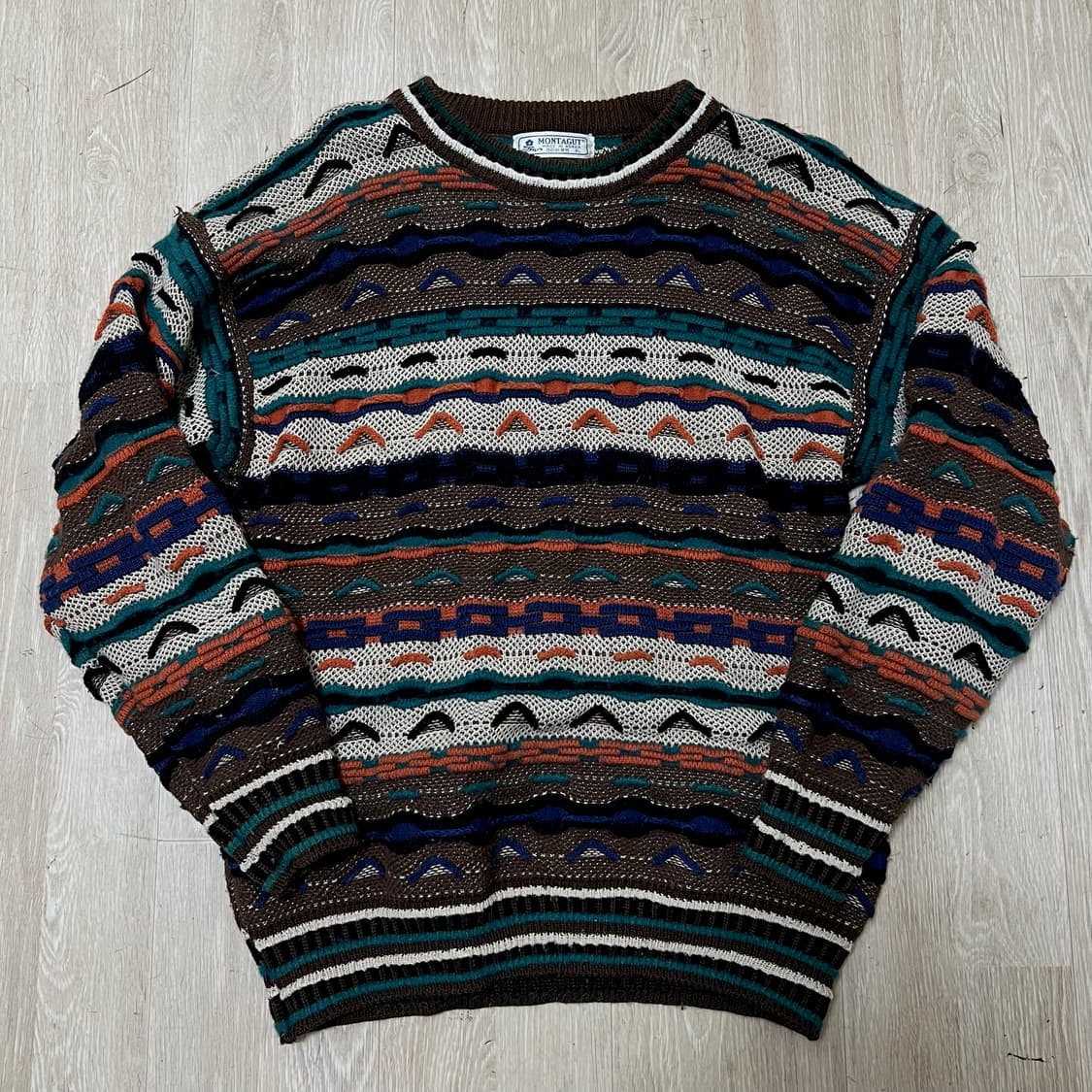 MONTGUT 아메카지 빈티지 라운드 니트 XL/105  상품이미지1