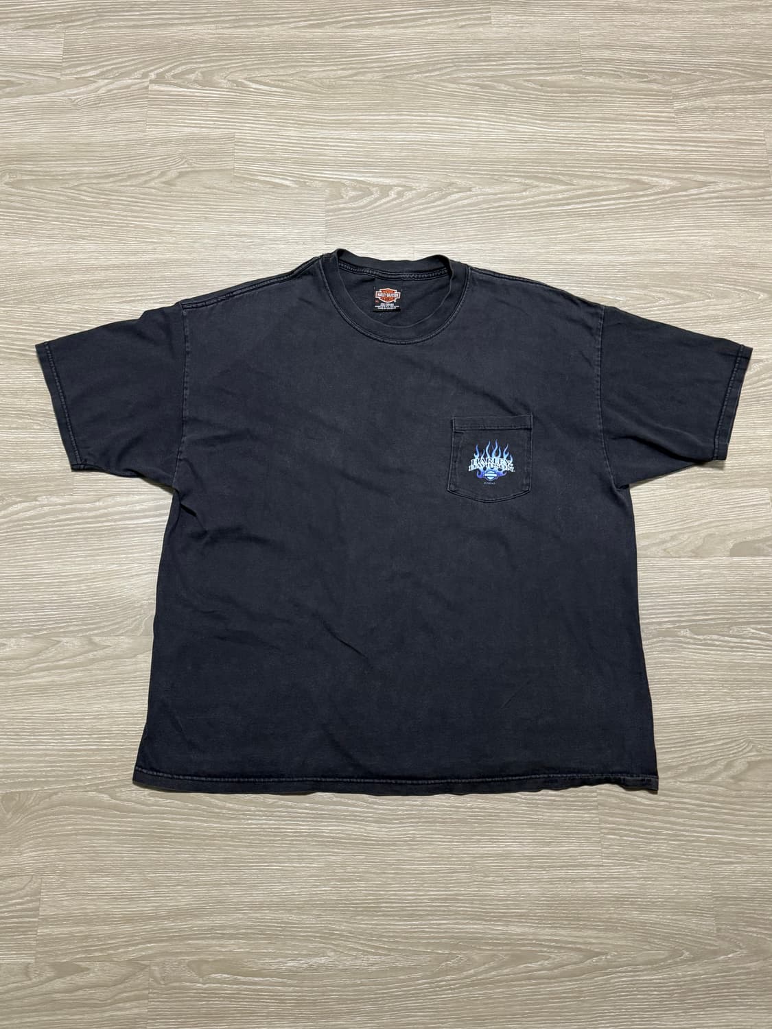 90s 할리데이비슨 플레임 포켓 반팔 티셔츠 USA made XL 상품이미지1