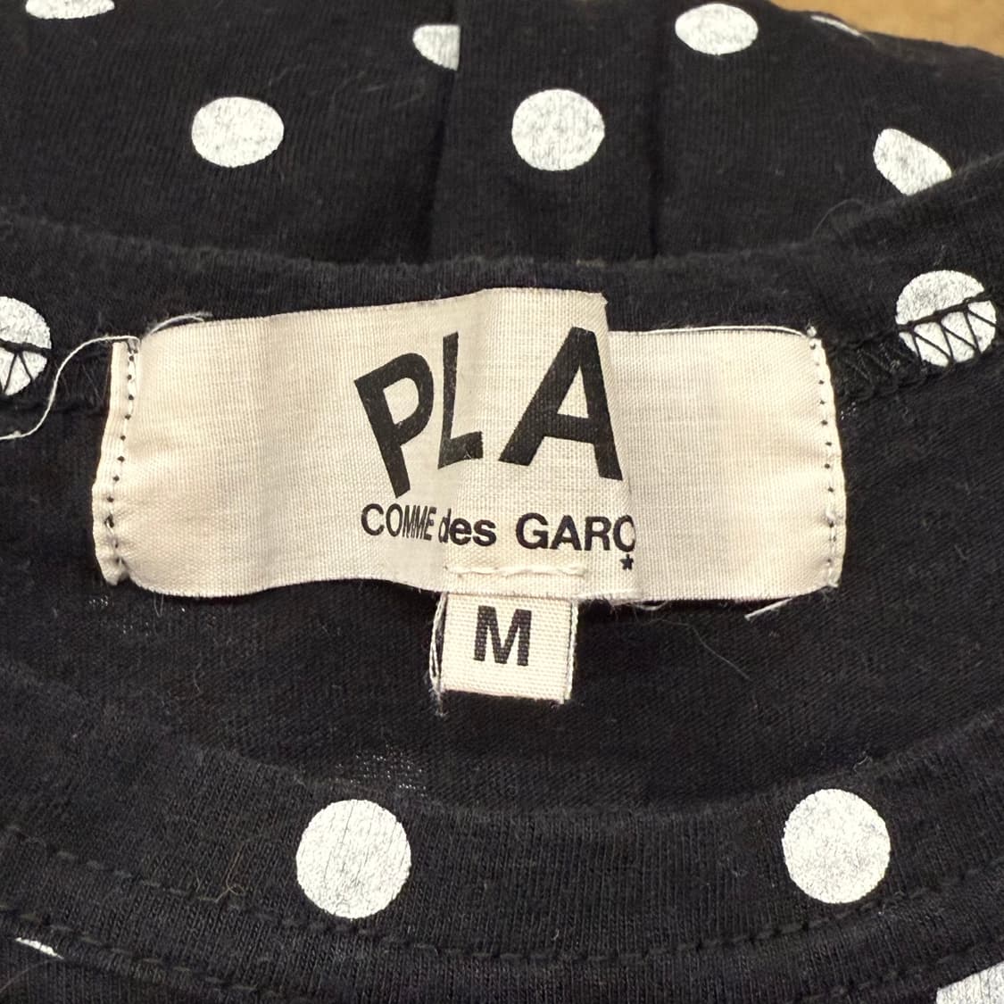 꼼데가르송 도트 블랙 레드 와펜 롱슬리브 긴팔티 상품이미지5