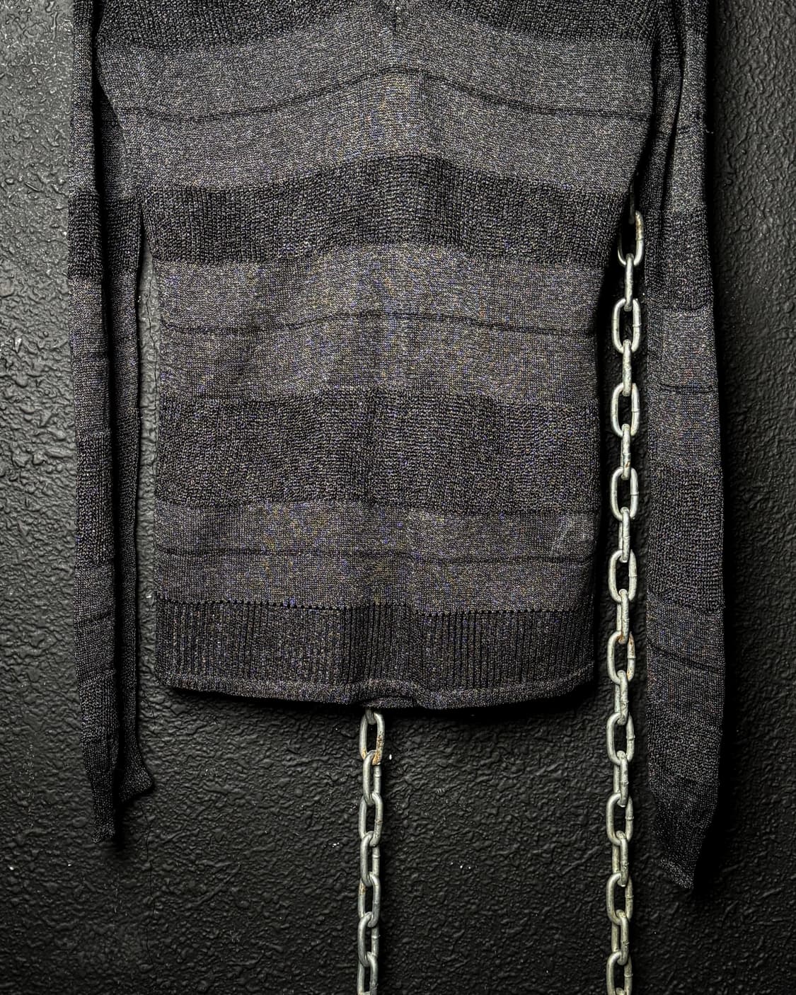 Sheer Stripe V-Neck Knit 상품이미지3