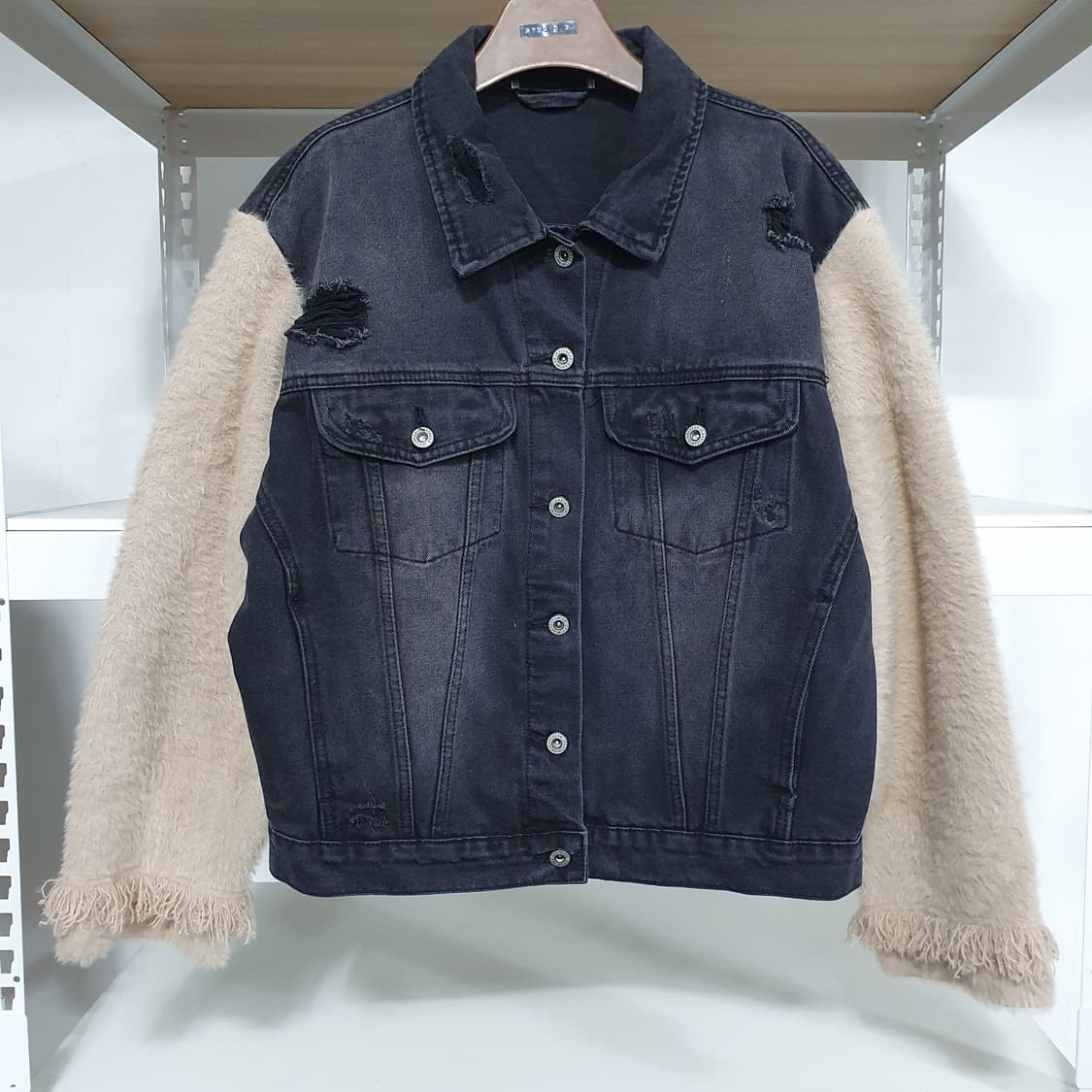 빈티지 니트 믹스 데님 자켓 상품이미지4