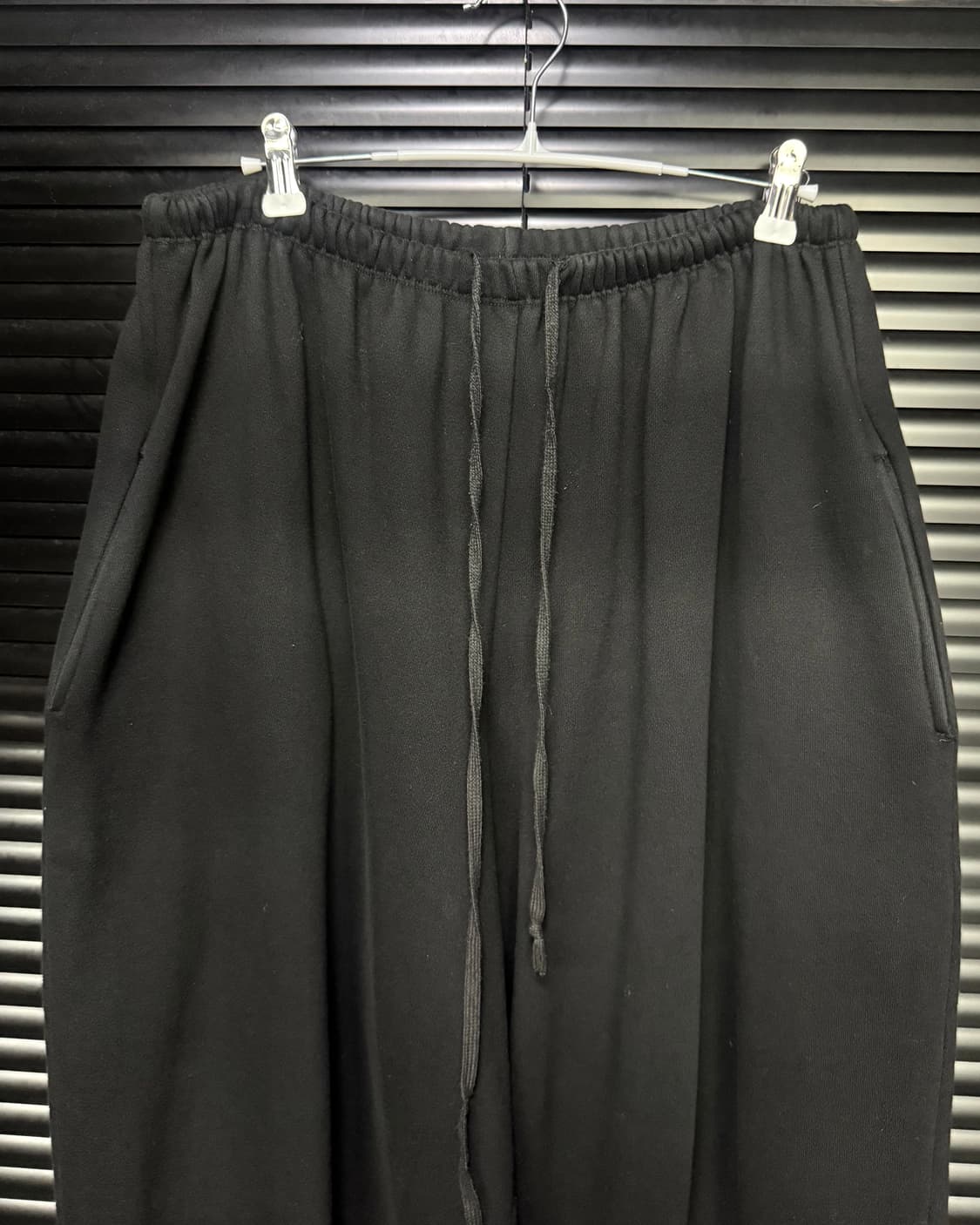 AMU 아무 면 코튼 와이드 스웻 팬츠 통바지 일본 오버핏 블랙 벌룬 L 상품이미지4