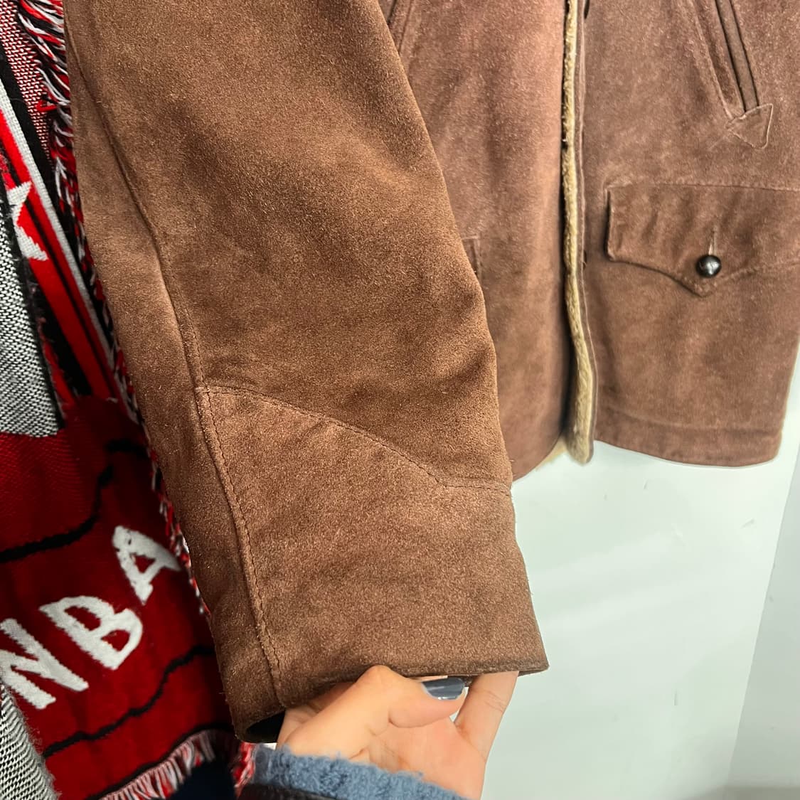 쇼트 NYC 웨스턴 스웨이드 쉐르파 자켓 상품이미지3