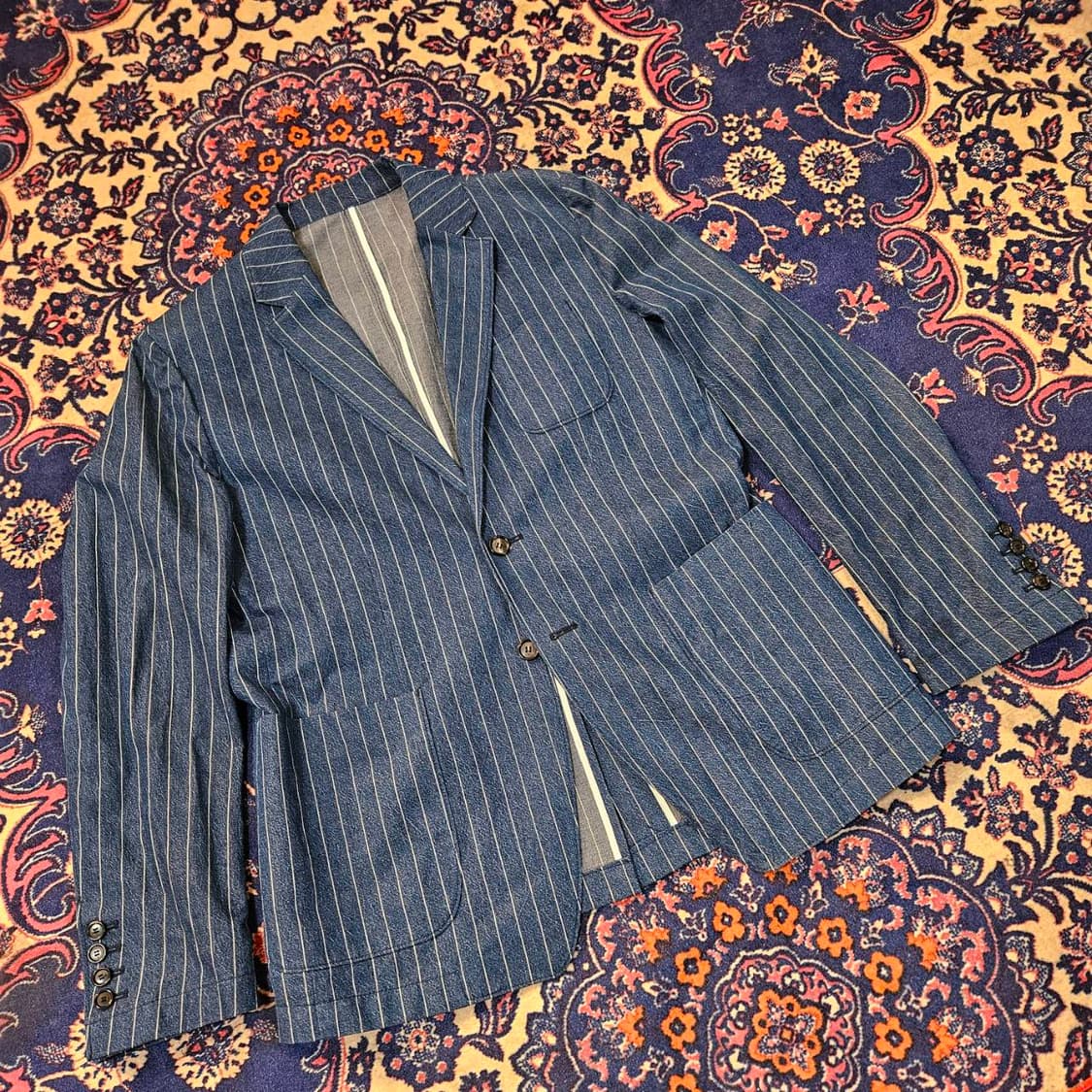 킨록 엔더슨(Kinloch) 린넨 코튼 혼방 투버튼 블레이져 자켓 상품이미지1