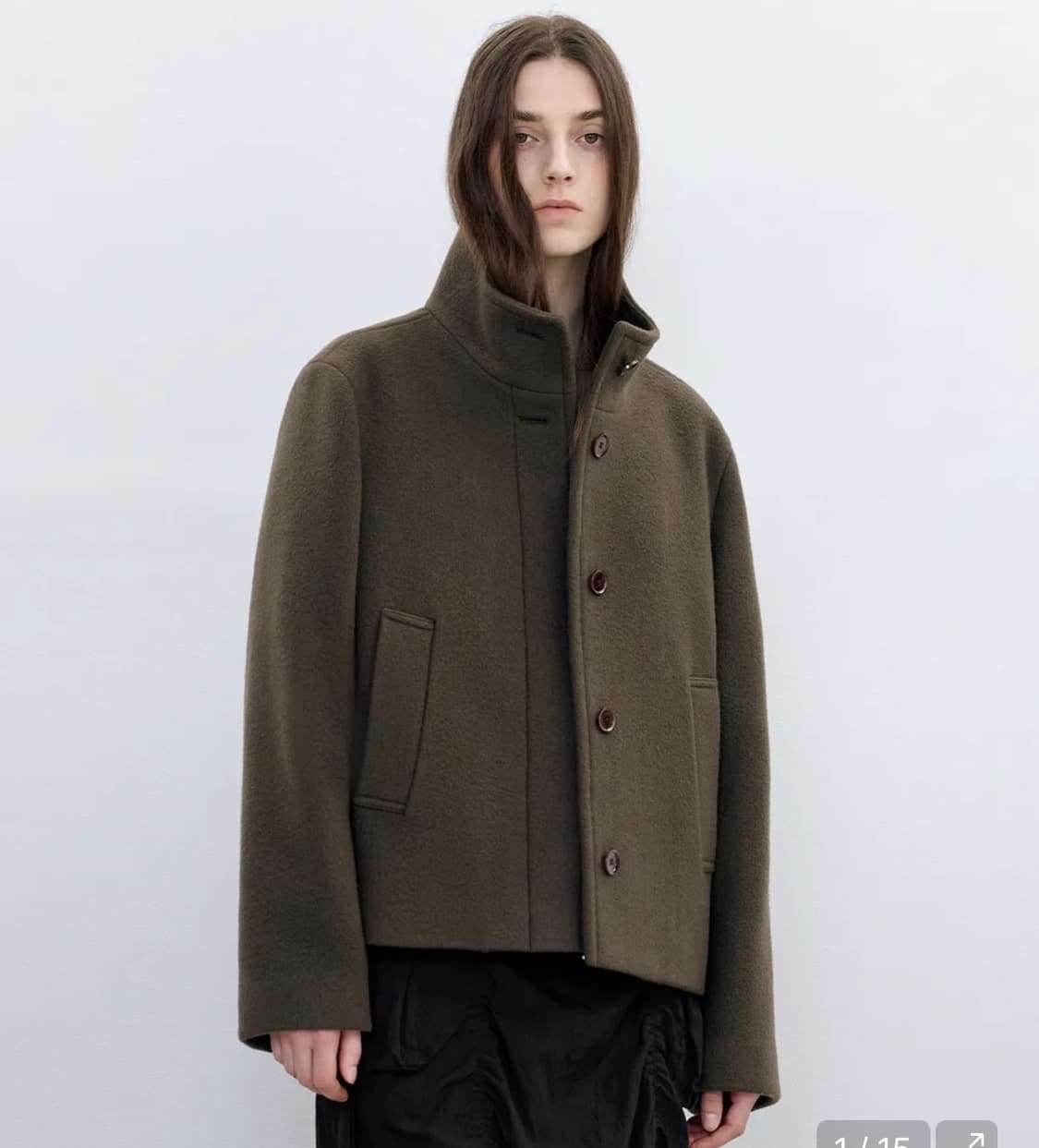 인사일런스우먼 미니멀 쇼트 코트 BROWN 상품이미지2