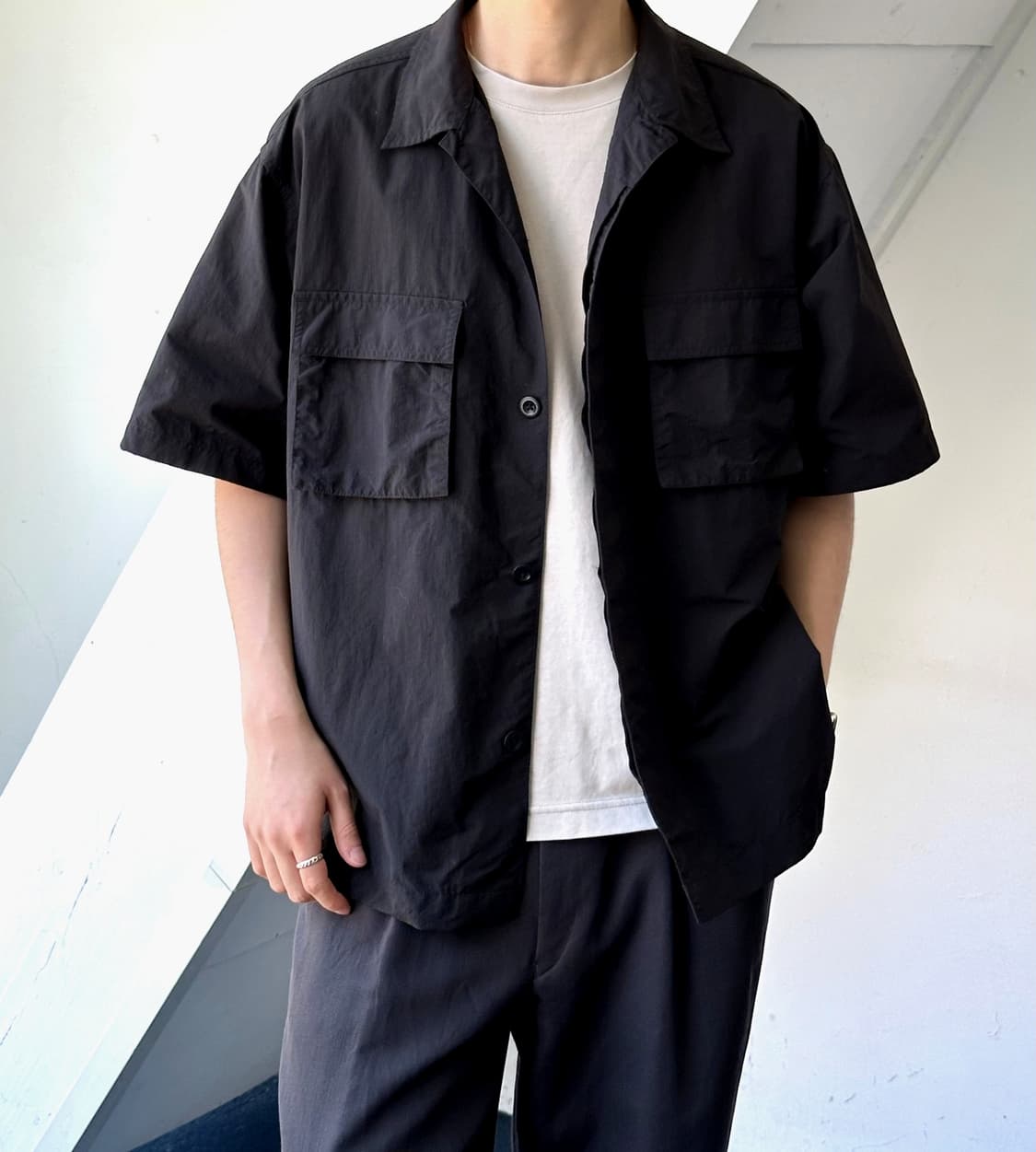 Ripstop fabric mil design H/S shirt 상품이미지7