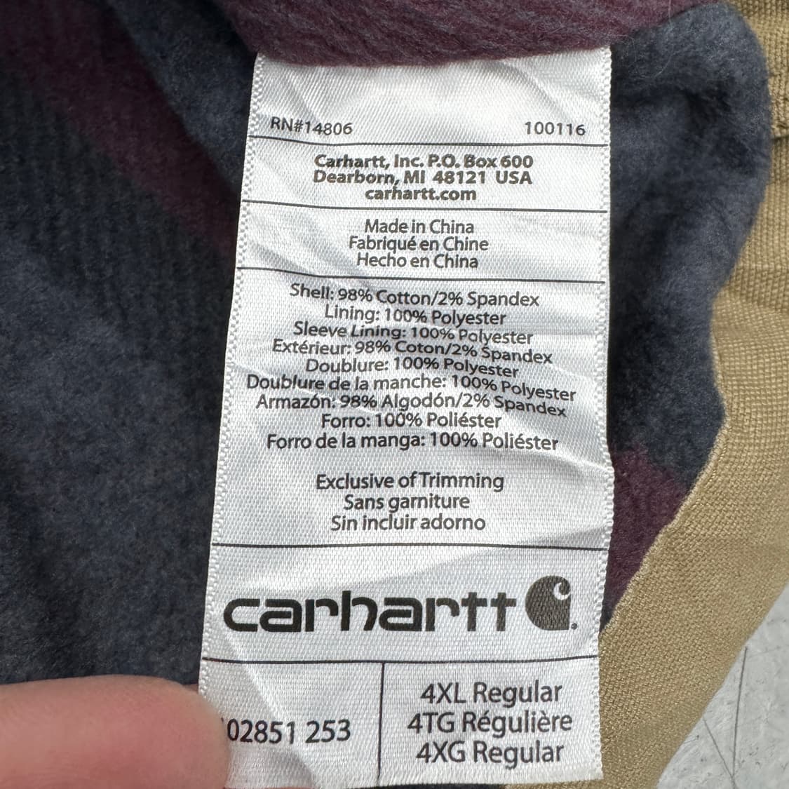 칼하트 4XL 빅사이즈 포켓 워크 셔츠형 자켓 상품이미지7