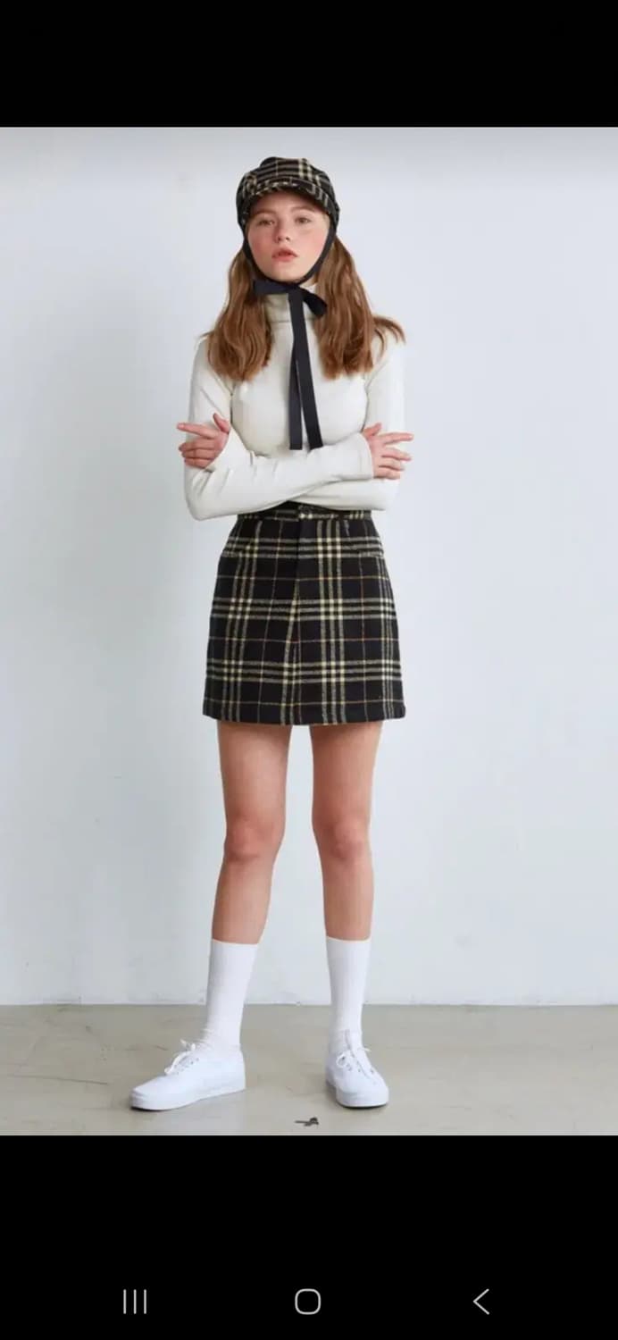 스컬프터 체크 스커트 상품이미지1