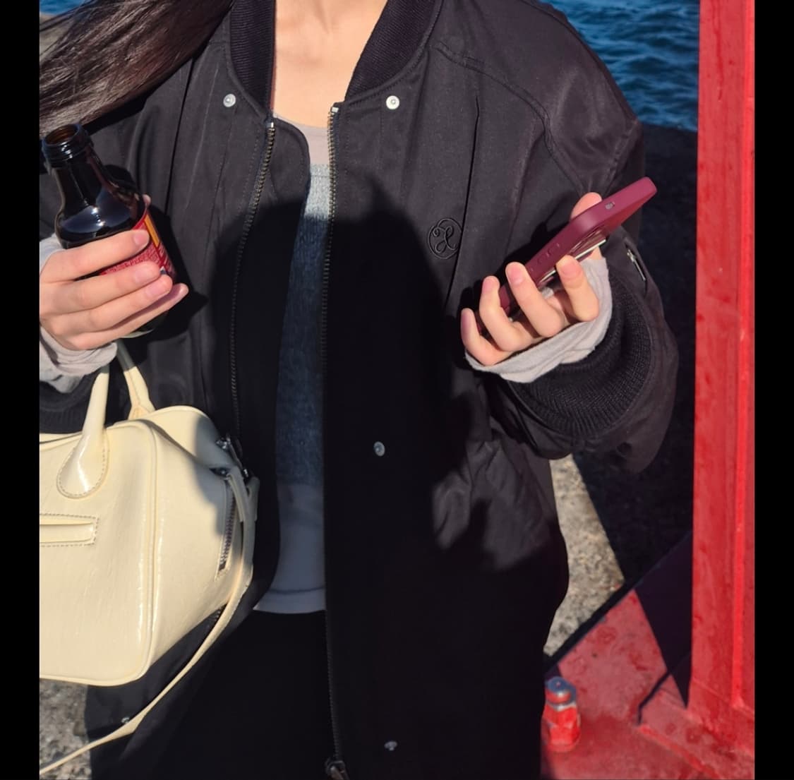 엑스톤즈 플리츠 셔링 ma-1 자켓 상품이미지3