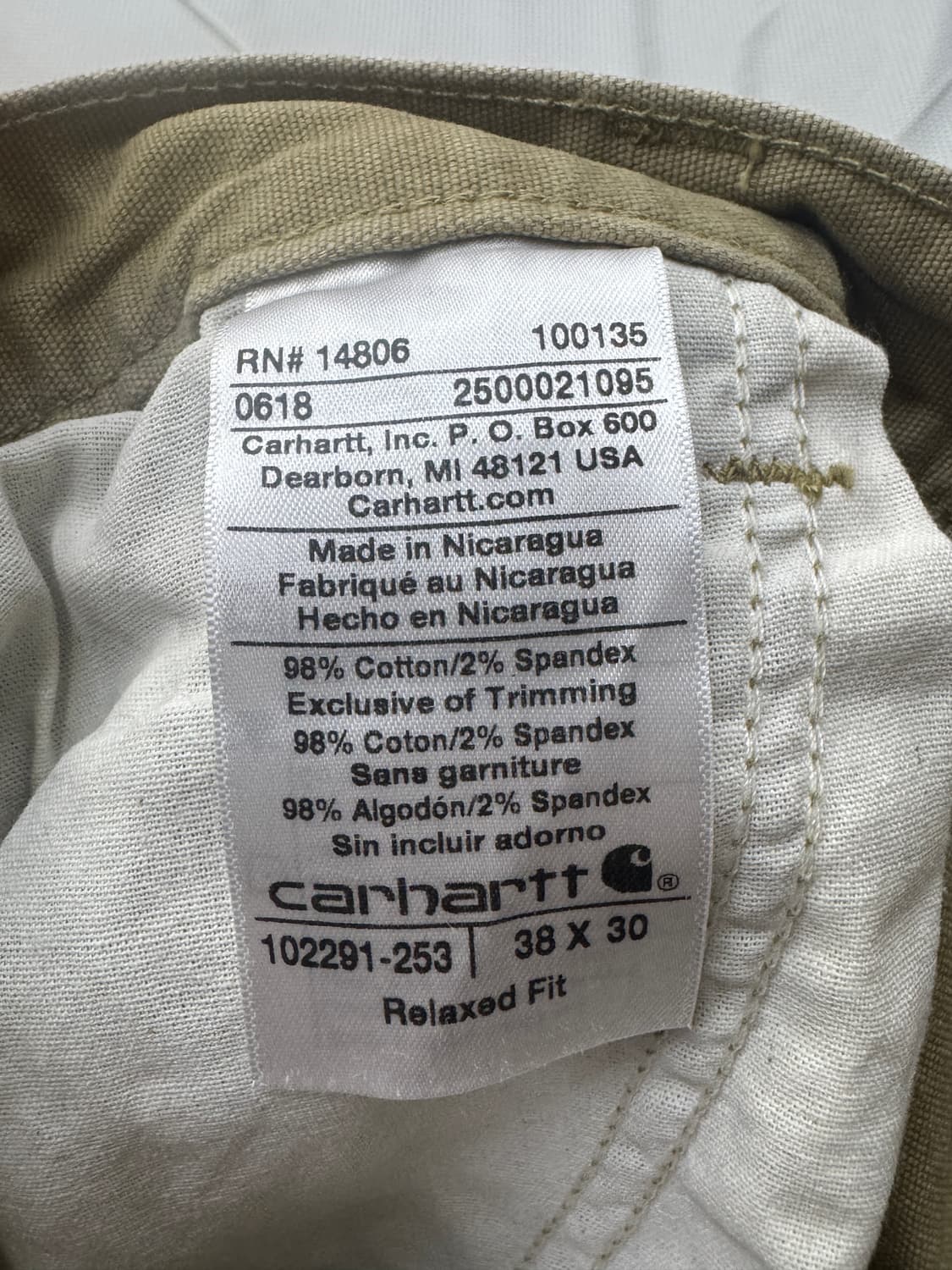 칼하트 싱글니팬츠 브라운 상품이미지7