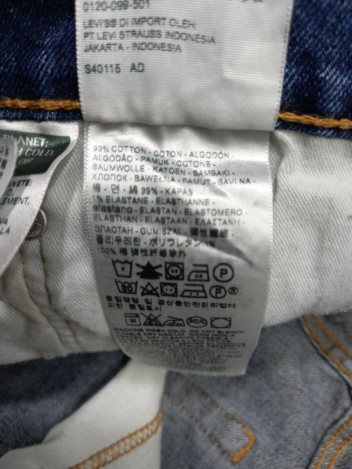 38 리바이스511 워싱 스판 슬림일자진 38-154 상품이미지9