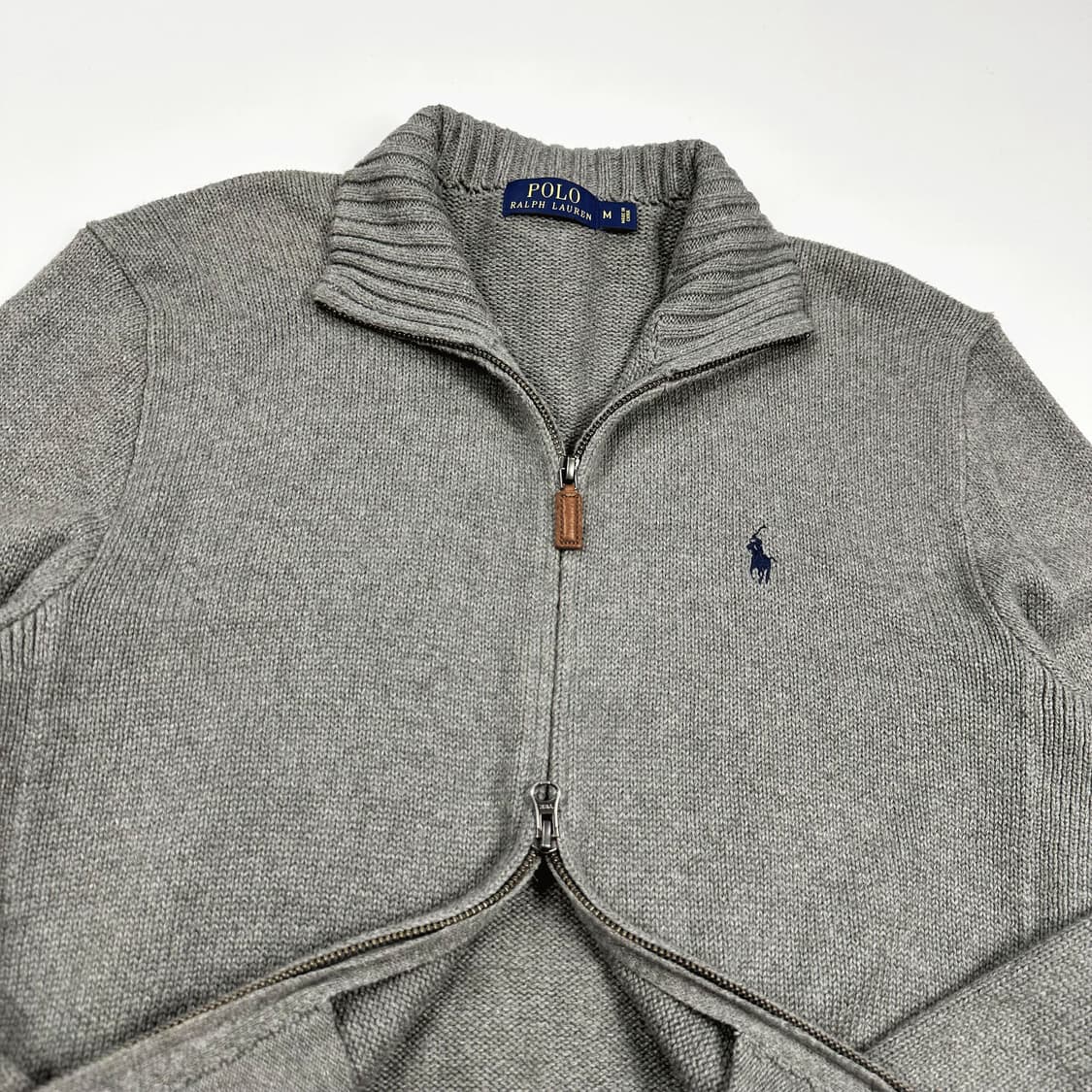 폴로 랄프로렌 클래식 투웨이 니트 집업 그레이 M 상품이미지3
