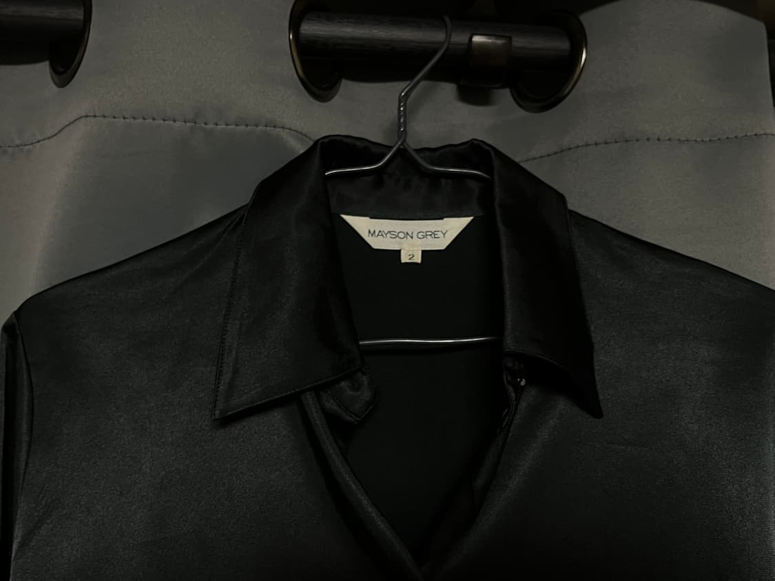 세틴 블랙 셔츠 상품이미지3