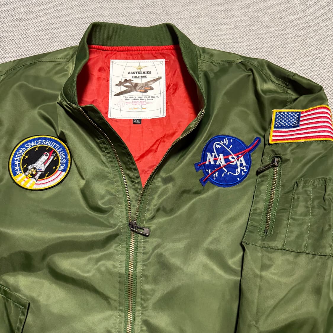 ASSTSERIES NASA 항공 점퍼 카키색 상품이미지2
