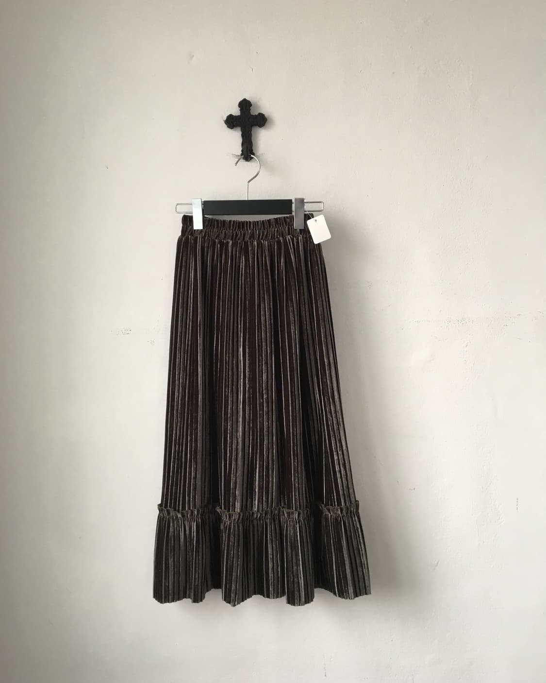 Velvet pleats skirt 상품이미지1