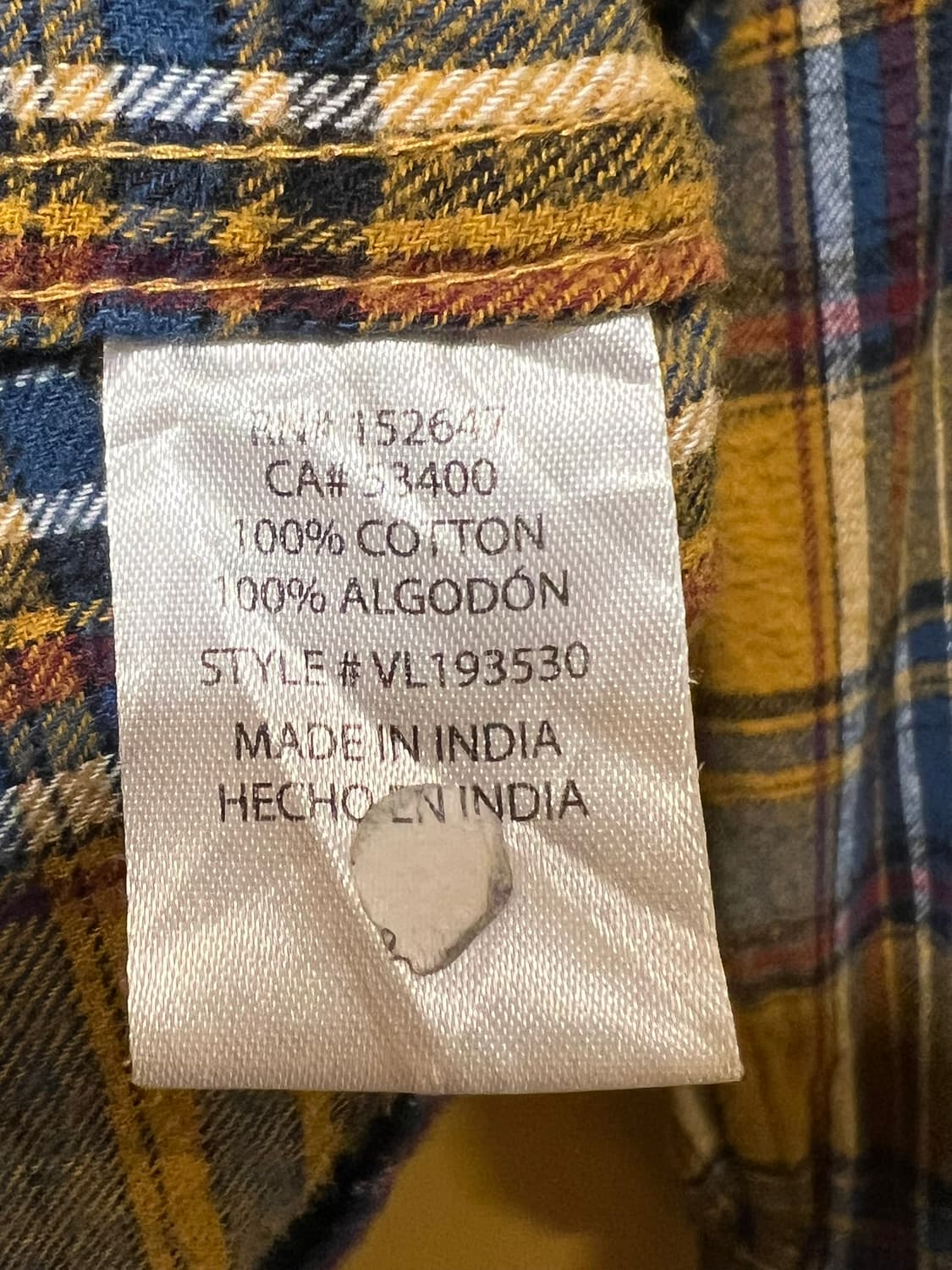 [S] VALOR COLLECTIVE 머스타드 체크 플란넬 셔츠 상품이미지6