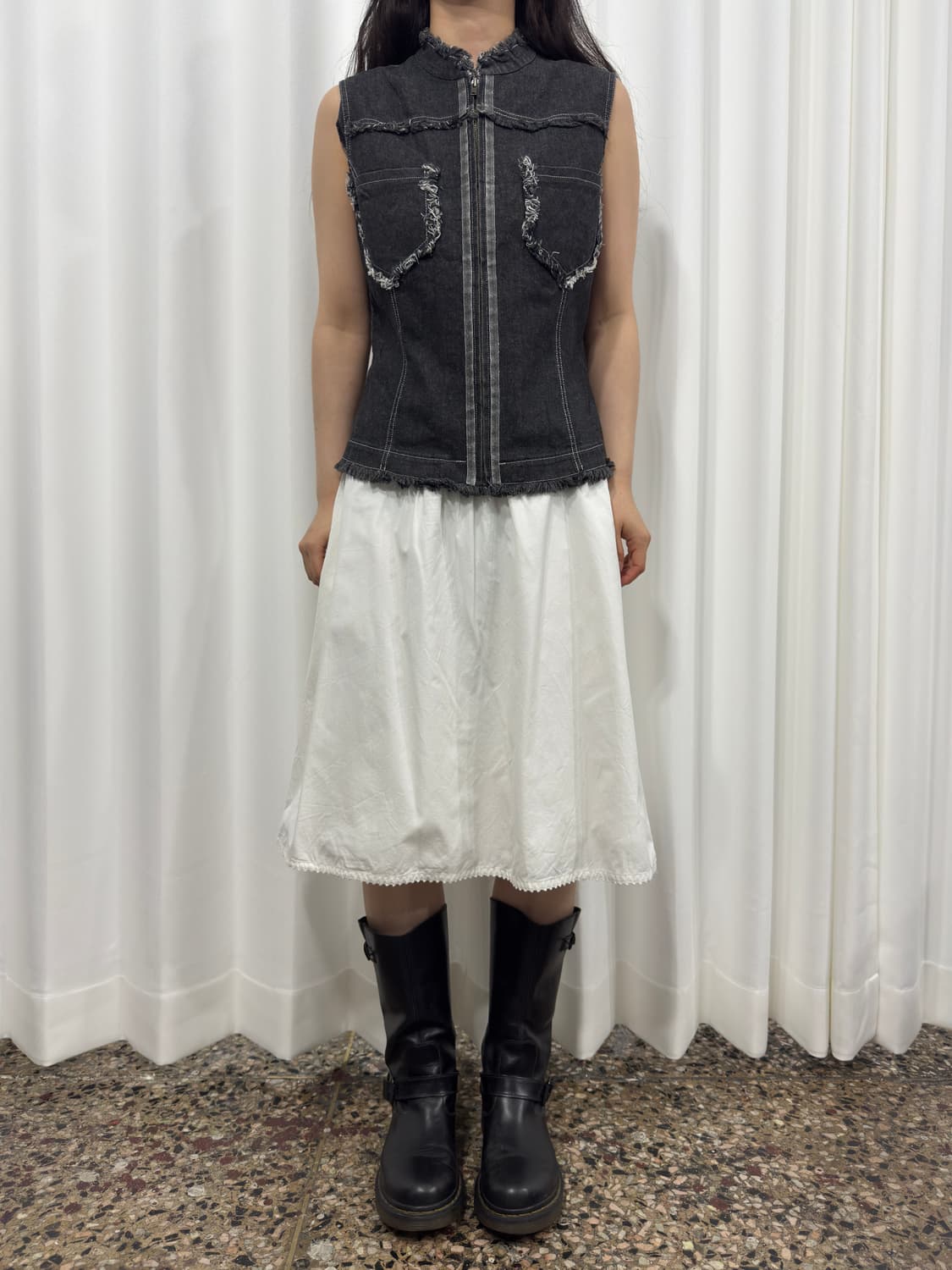denim vest zipup 상품이미지4
