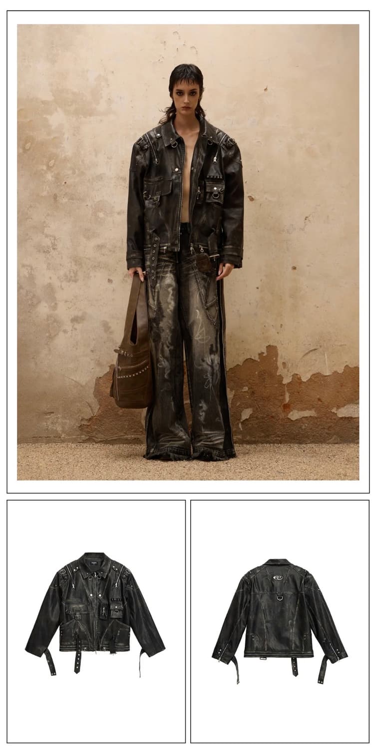 PERSONSOUL VINTAGE BRUSH LEATHER JACKET 상품이미지2
