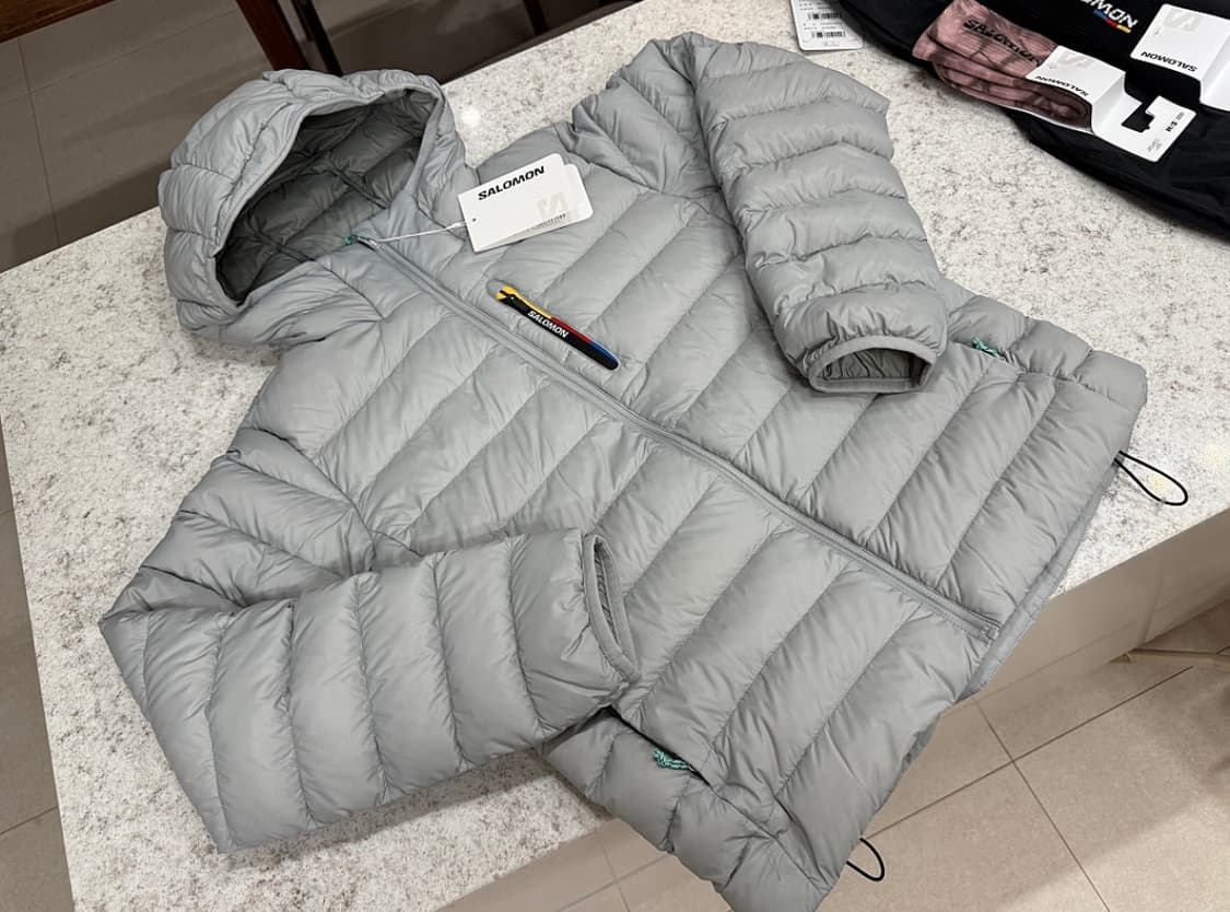 [L]살로몬 패딩 엑스 퓨즈 후드 다운 자켓 라이트 그레이 상품이미지1
