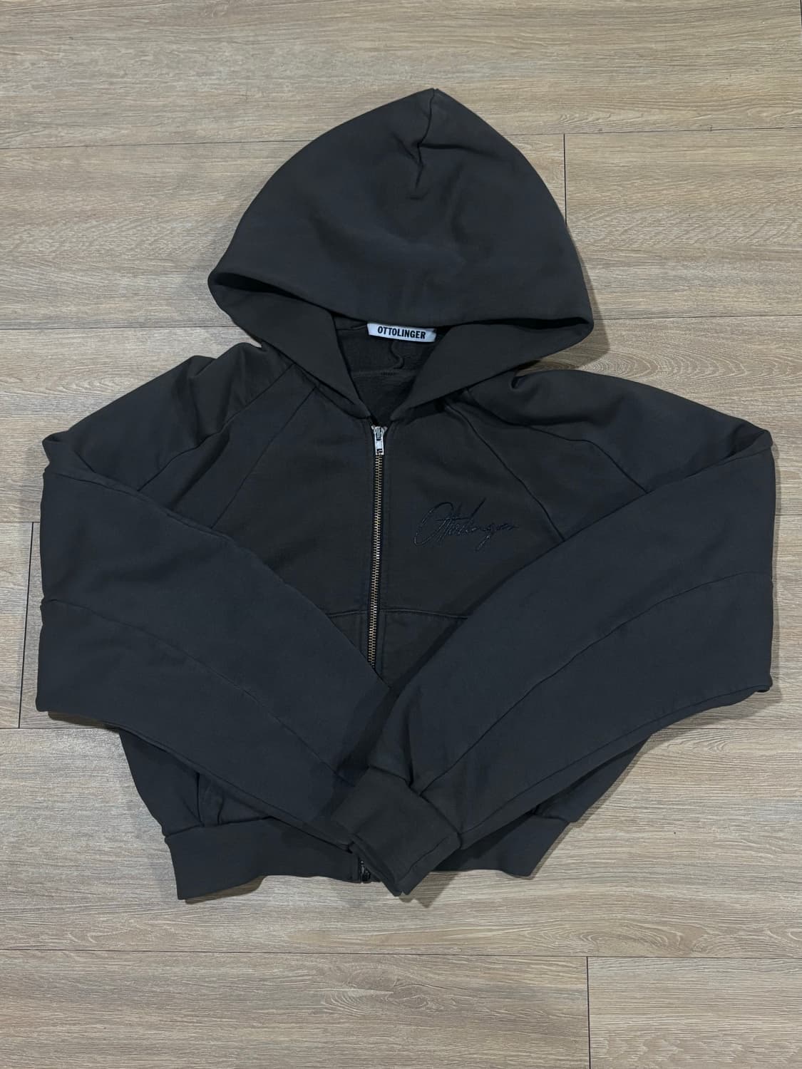 오토링거 우먼 멀티라인 집 후디 다크 브라운 워시 S 상품이미지3