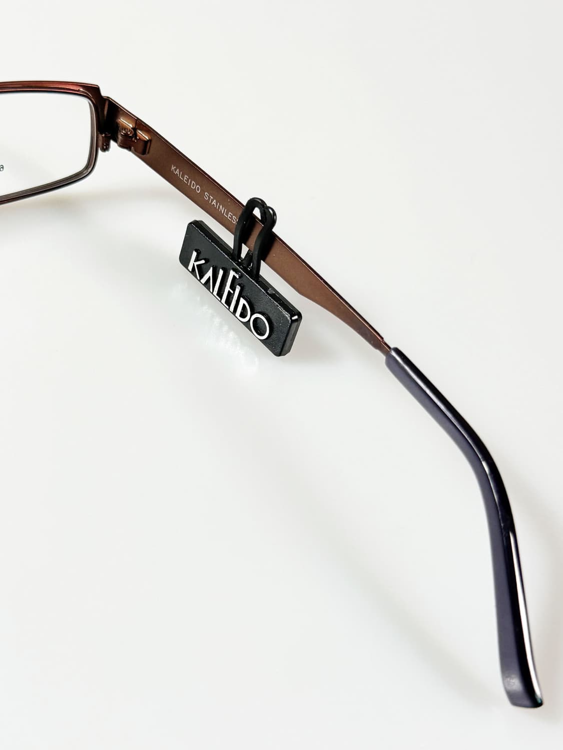 90s KALEIDO 슬림 스퀘어 브라운 메탈 빈티지 안경 상품이미지6