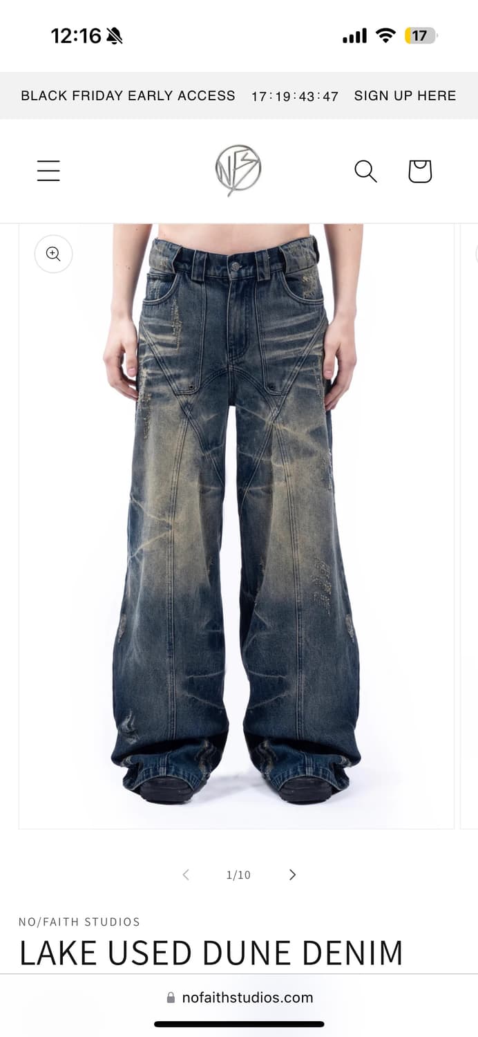 Nofaithstudios lake used dune denim M 상품이미지1