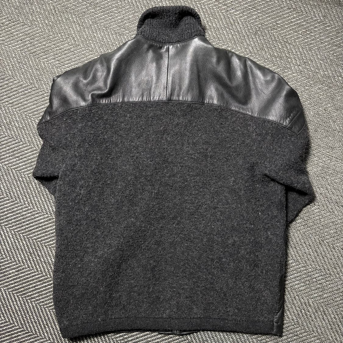 토라스 램스킨 니트 레이어드 다이아몬드 스웨이드 양가죽자켓 상품이미지2