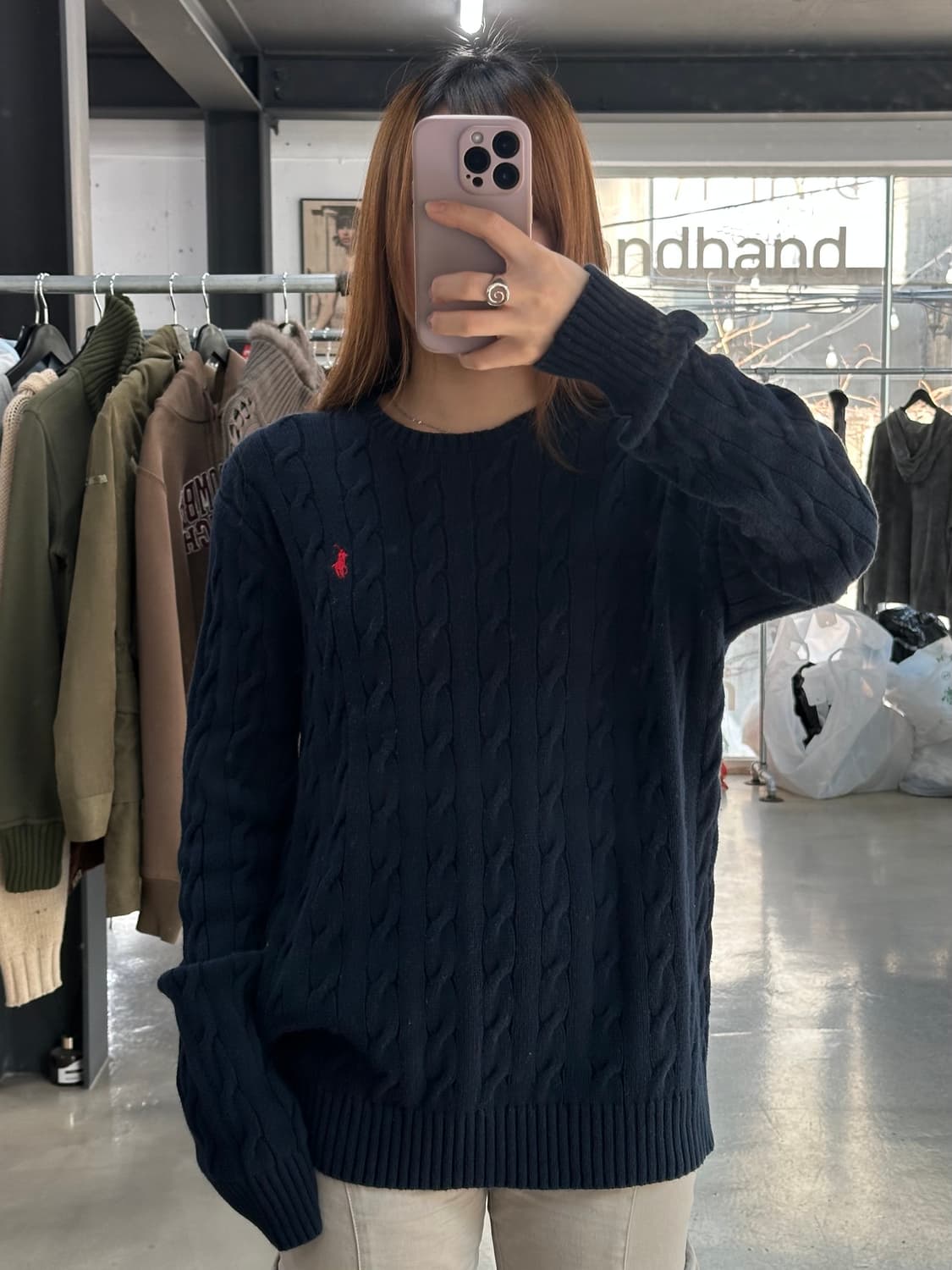 폴로랄프로렌 케이블니트 네이비 상품이미지2