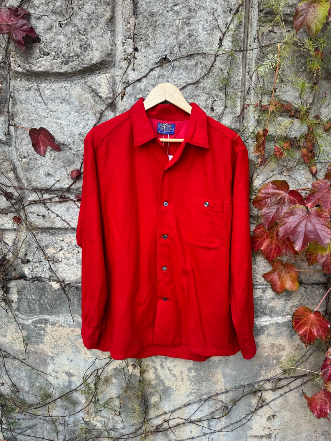 60s 펜들턴 빈티지 울 셔츠 레드 L 상품이미지1