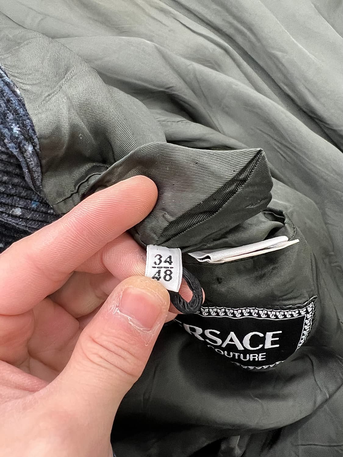 베르사체 진스 꾸뛰르 코듀로이 골덴 헤링본 부클레 3b 블레이저 자켓 상품이미지8