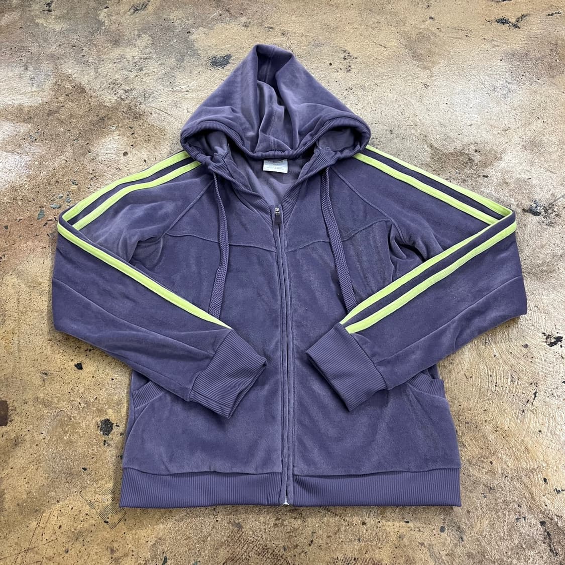 아디다스 퍼플 레몬 벨벳 브이넥 후플 후드집업 85 상품이미지2