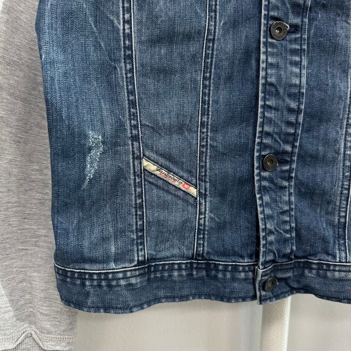 디젤 투웨이 지퍼 워싱 데님 자켓 상품이미지6