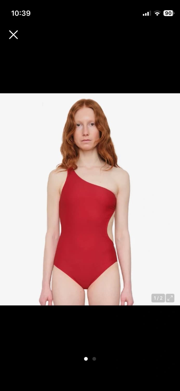 오소이 원숄더 수영복 레드 새상품 상품이미지1