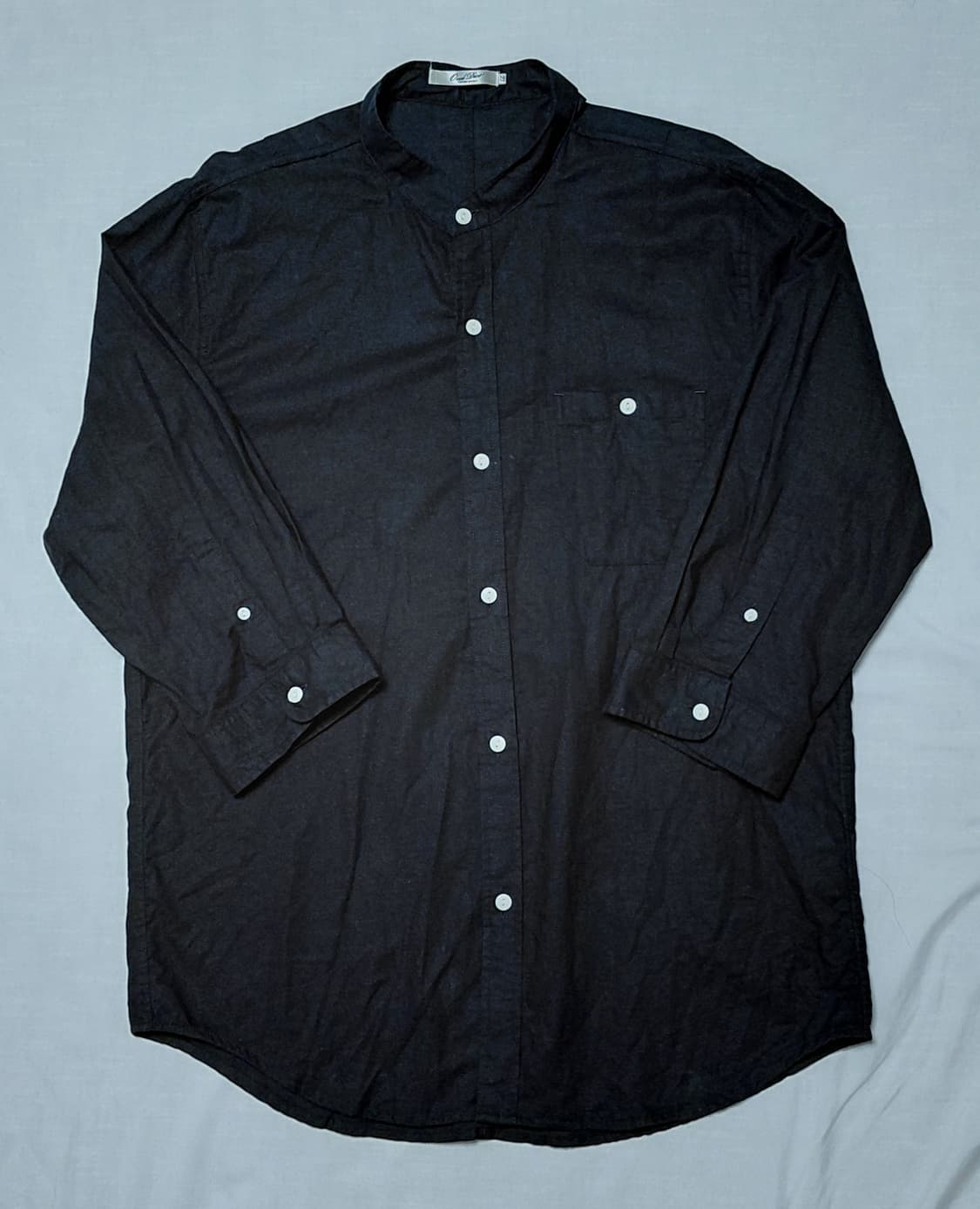 Oval Dice 린넨-코튼 차이나카라 7부소매 셔츠 (L) 상품이미지1