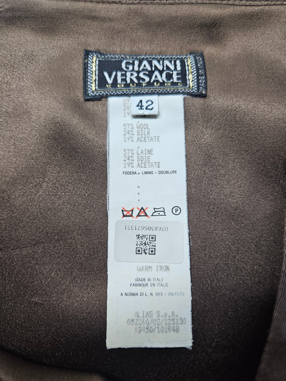 55 ~ 66) 명품 베르사체 VERSACE 울 실크 치마 상품이미지3