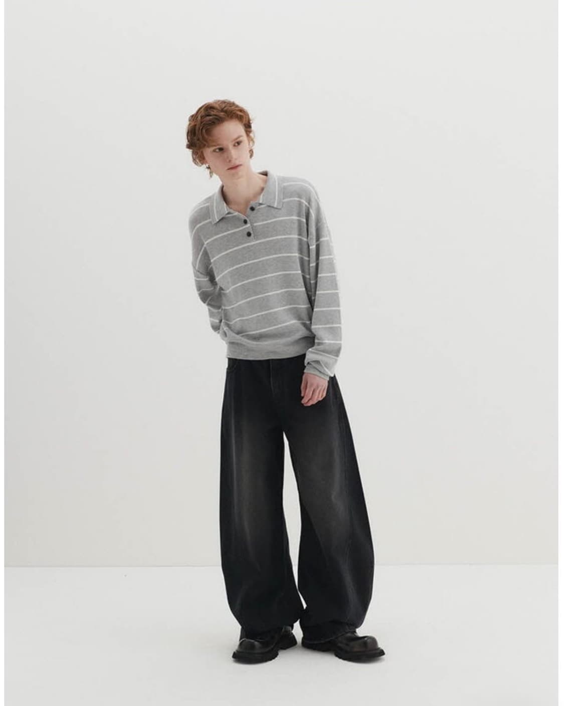 DNSR - 커브드 데님 팬츠 - XL - BLACK 상품이미지2