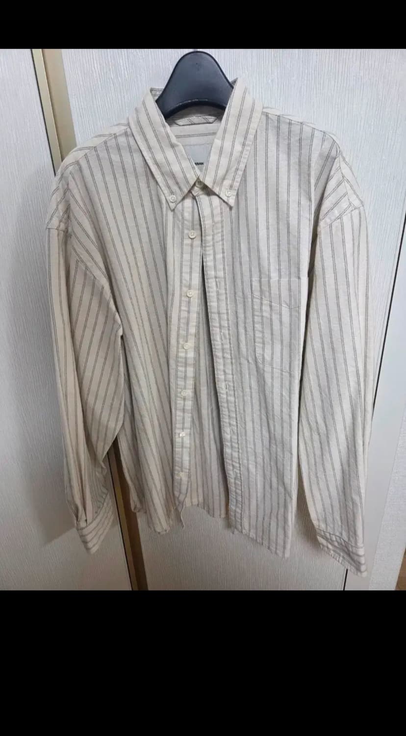 인더로우 빈티지 스트라이프 옥스포드셔츠 오프화이트 2 상품이미지4
