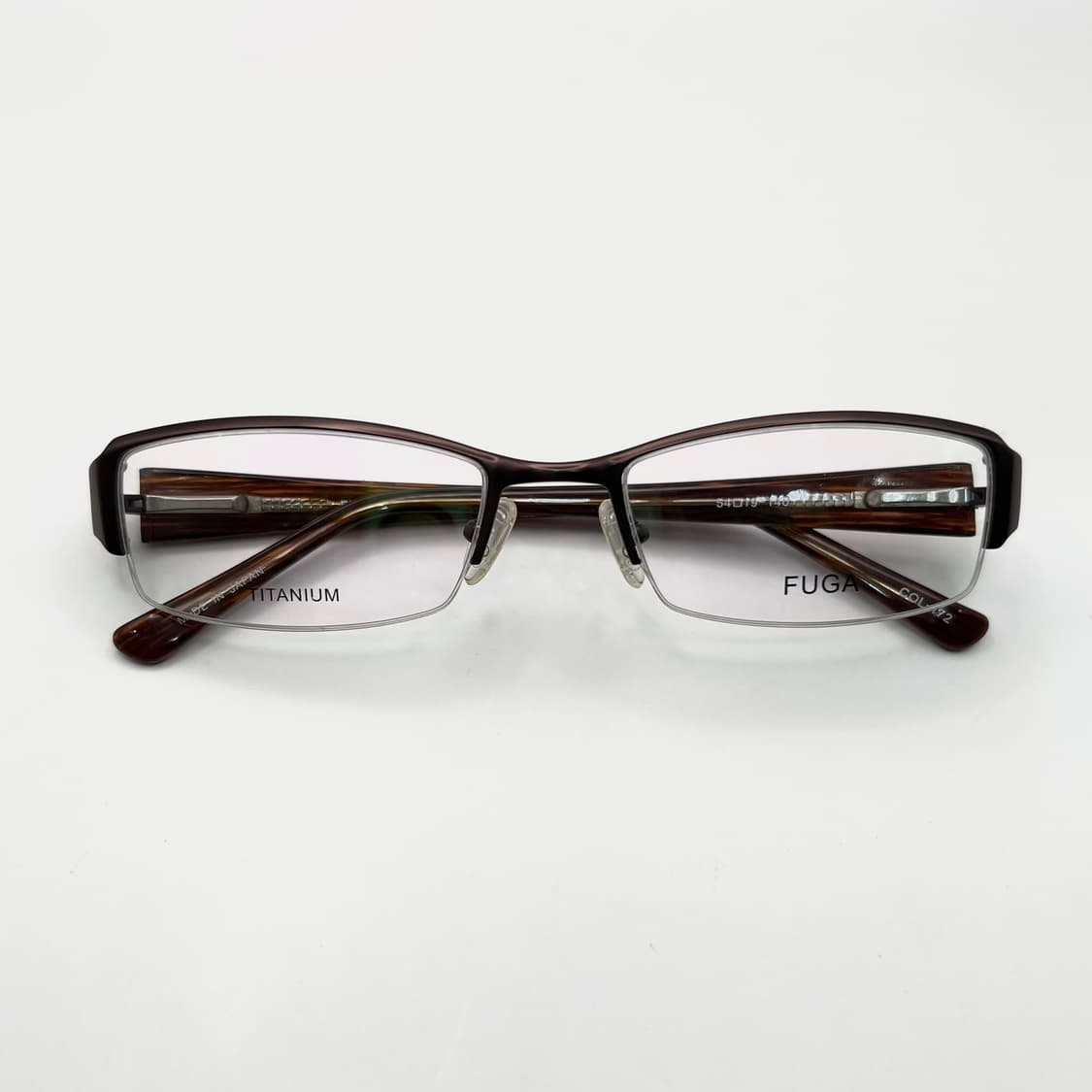 FUGA 푸가 일본 브랜드 스퀘어 반무테 안경 상품이미지1
