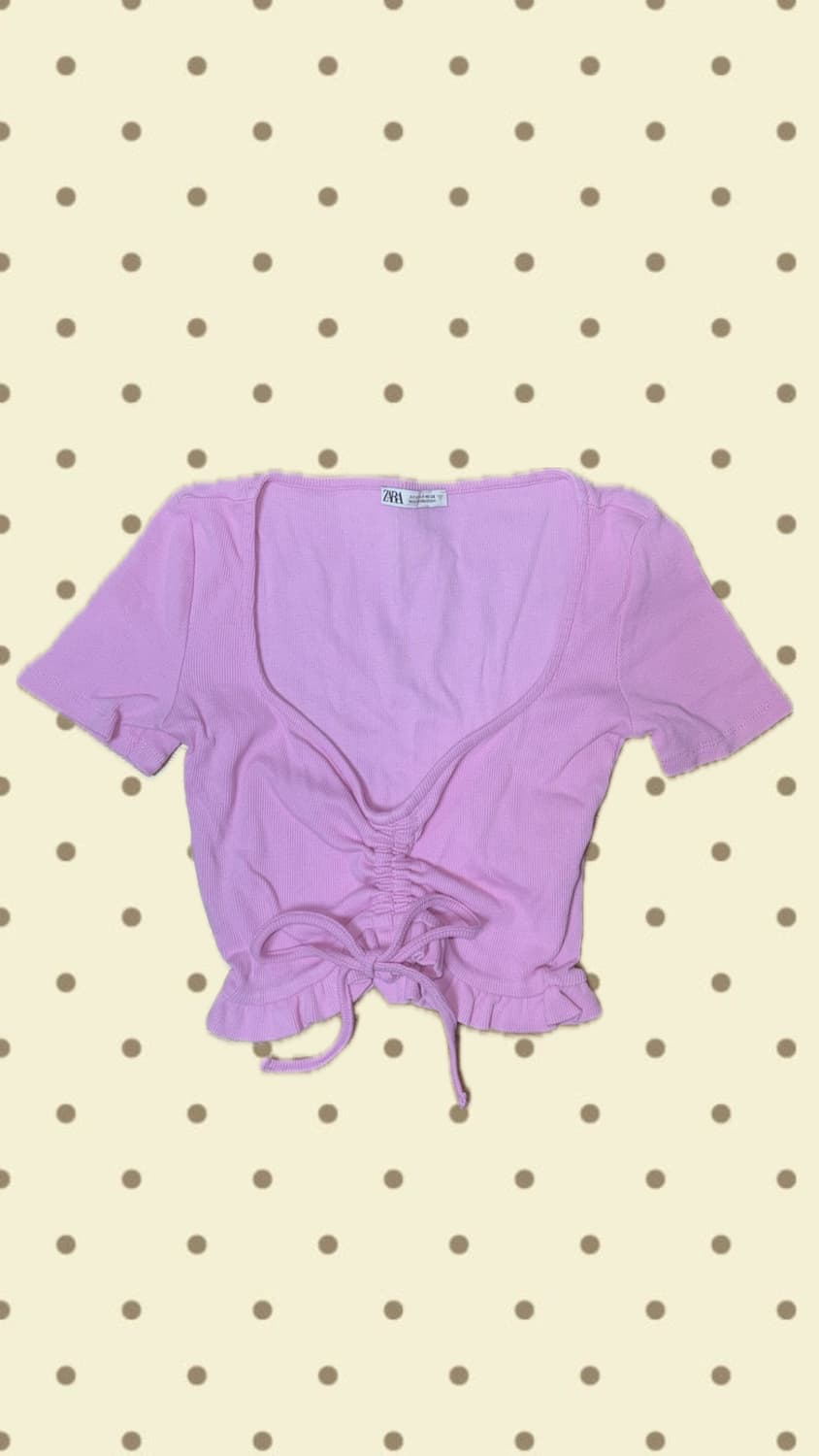 자라 하이틴 딸기우유 셔링 크롭티(S) 상품이미지1