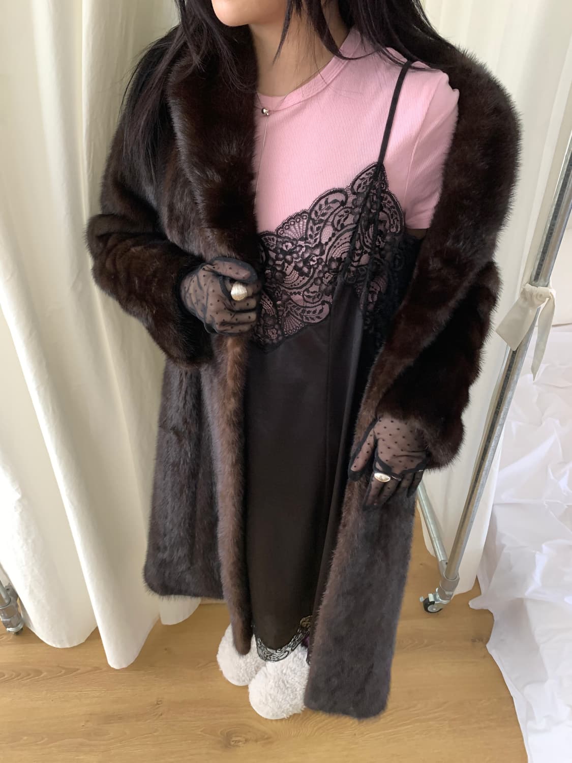 Francesca black slip dress 상품이미지4