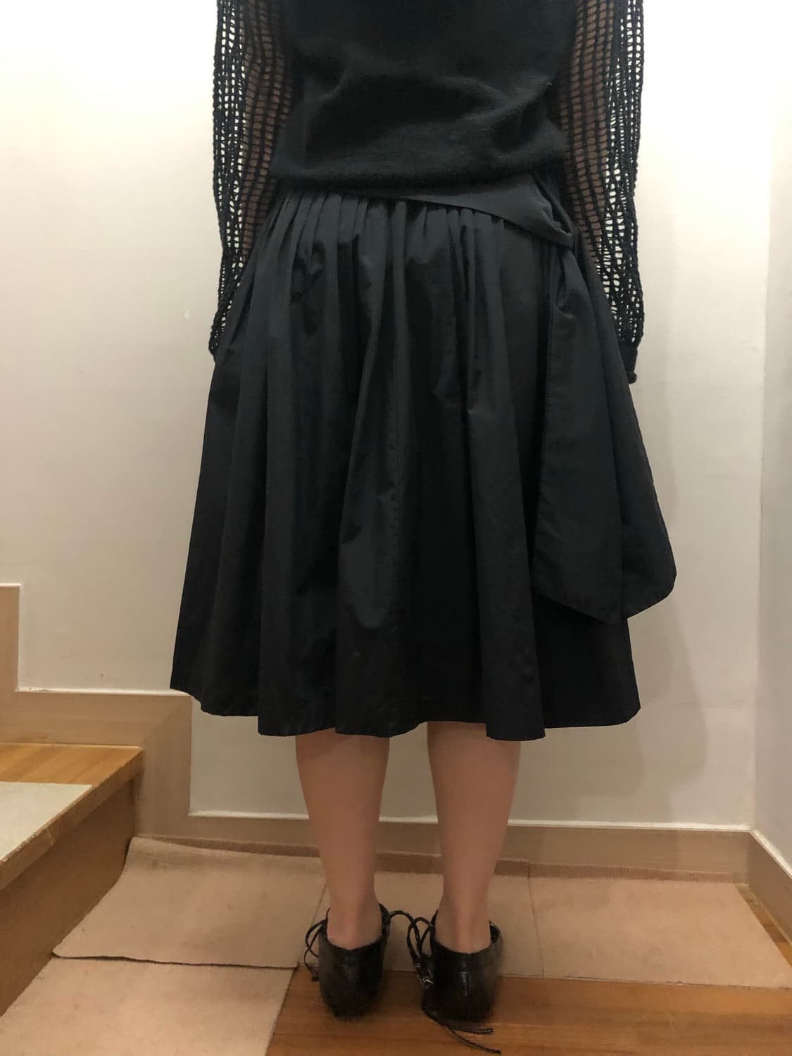 빈티지 블랙 미니멀 플리츠 스커트 상품이미지9