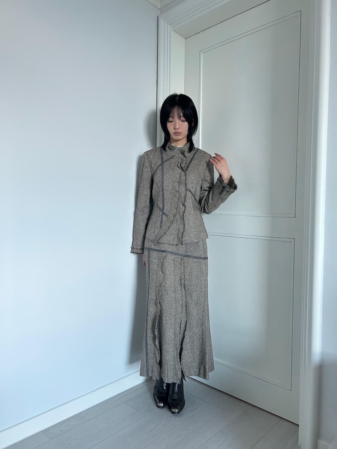 Dusky Brown Two piece / 빈티지 투피스 상품이미지1