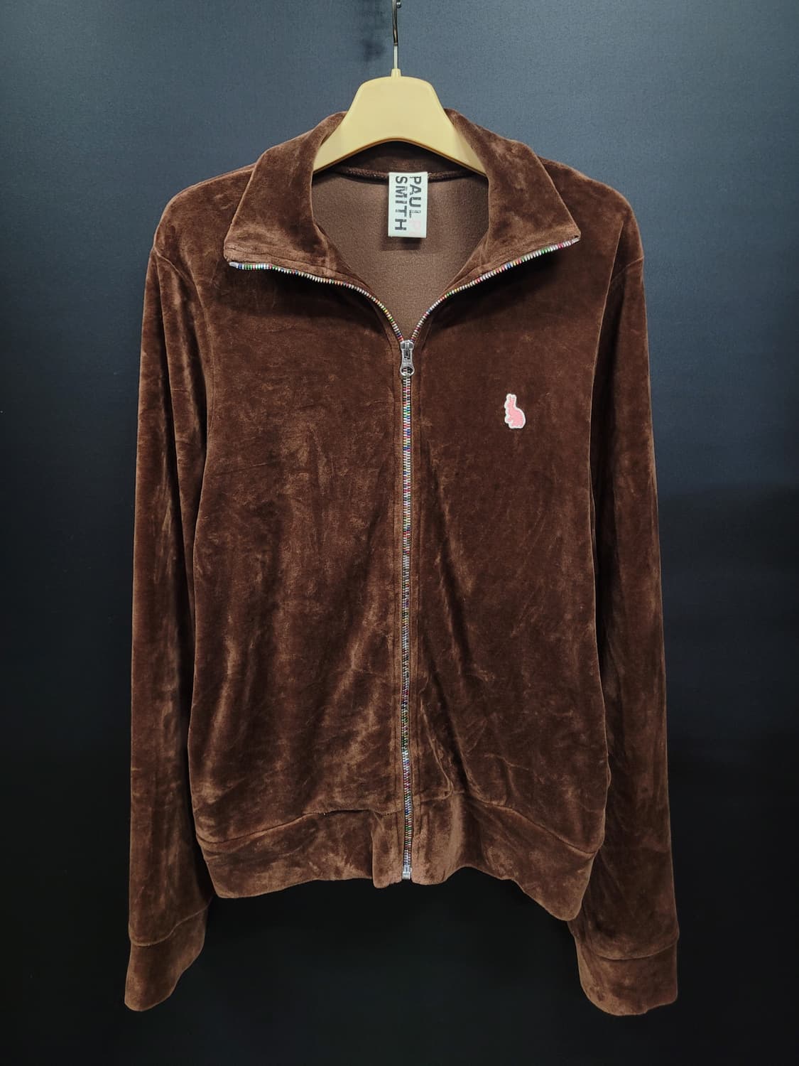 Paul Smith 폴스미스 벨루아 벨벳 브라운 핑크래빗 패치 집업자켓  상품이미지9