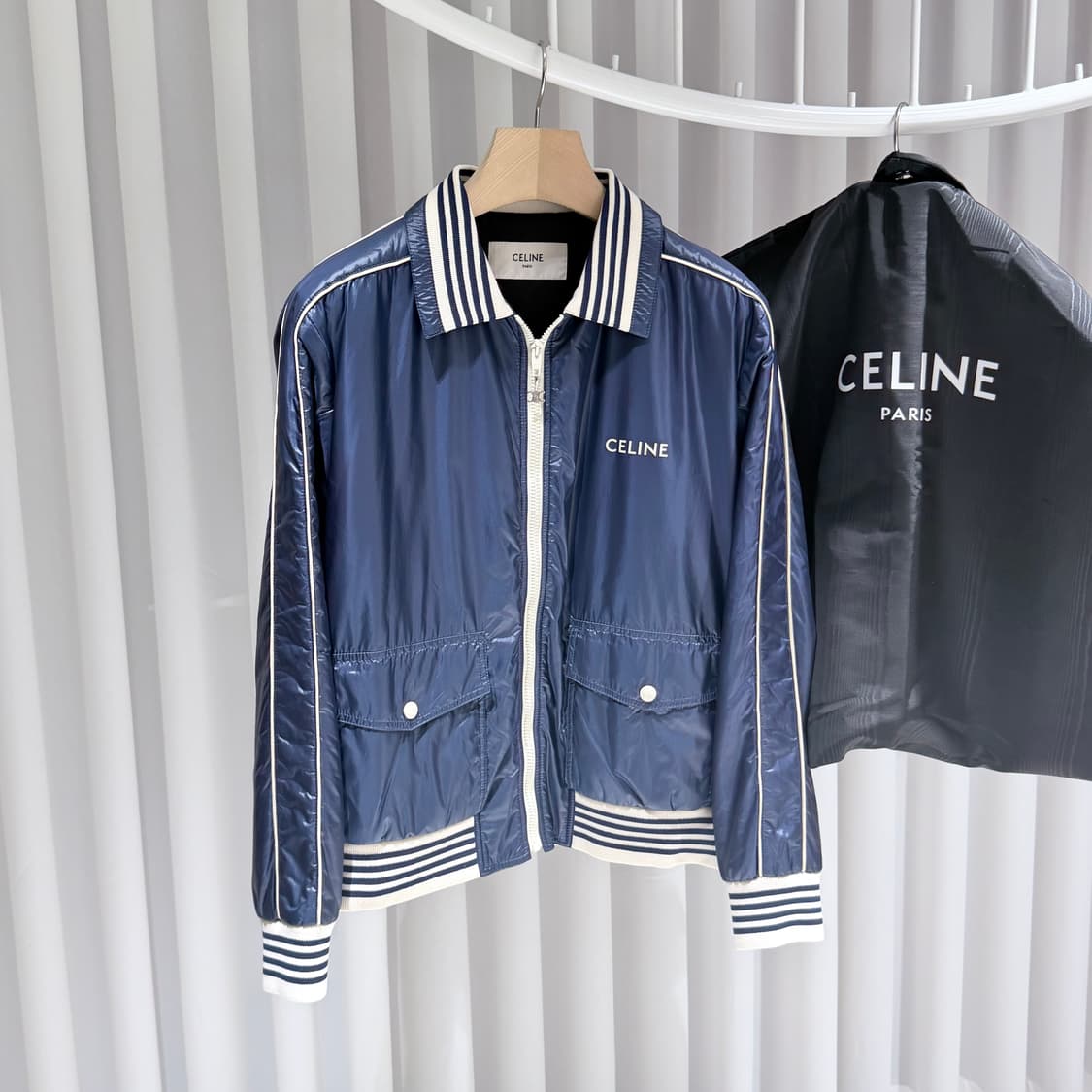 (A+/48) / 셀린느 라이트웨이트 나일론 봄버 블루종 자켓 상품이미지3