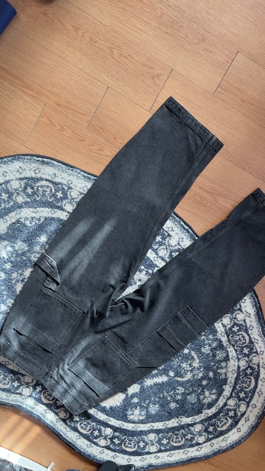 [M] 누마레 ee 가먼츠 다이드 워크팬츠 워시드 블랙 상품이미지2