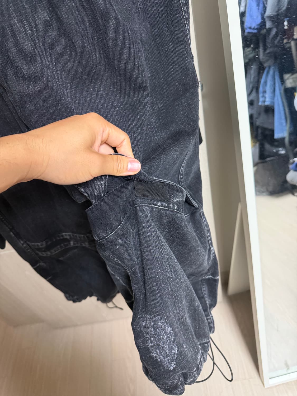 준지 데님 퍼커링 팬츠 새상품 48 판매합니다 상품이미지3