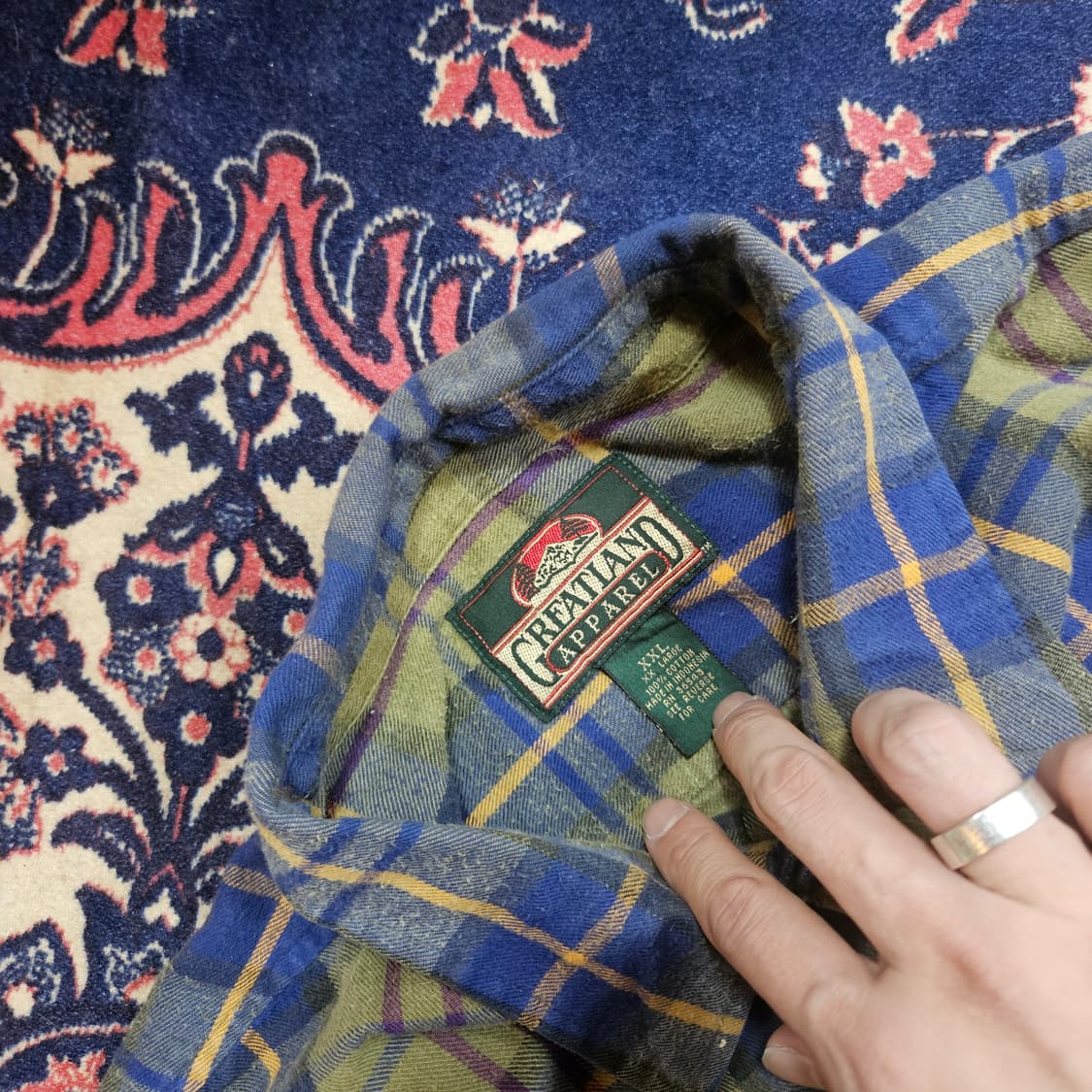 Creatiand Apparel Vintage 플란넬 체크 셔츠 XXL 상품이미지3