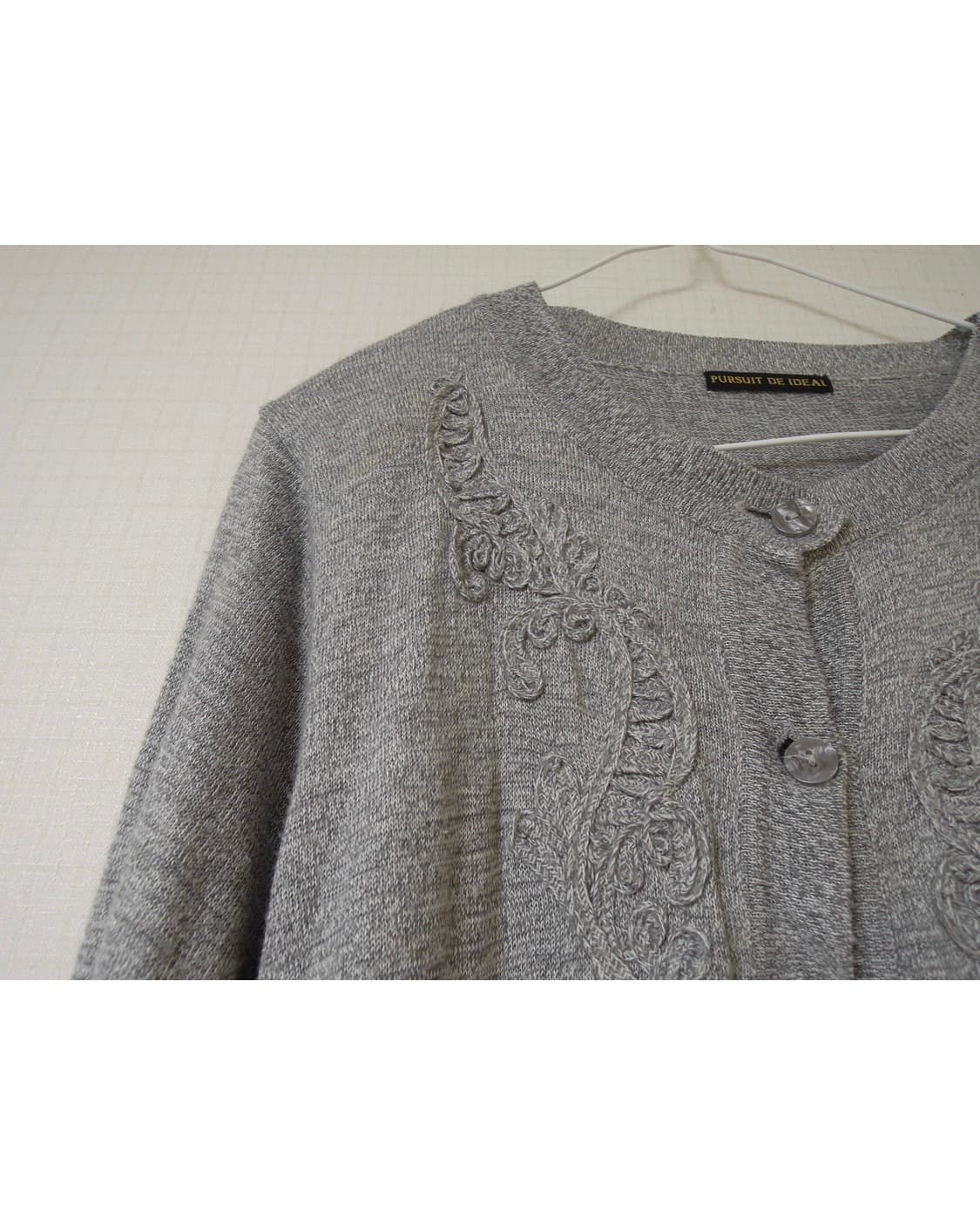 앤틱 자수 페어리 샵페어리 그레이 가디건 모리 하구미 상품이미지3