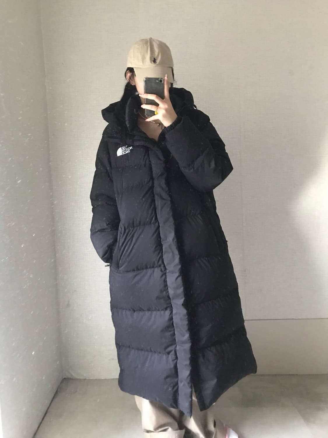 노페 블랙 롱패딩 상품이미지3